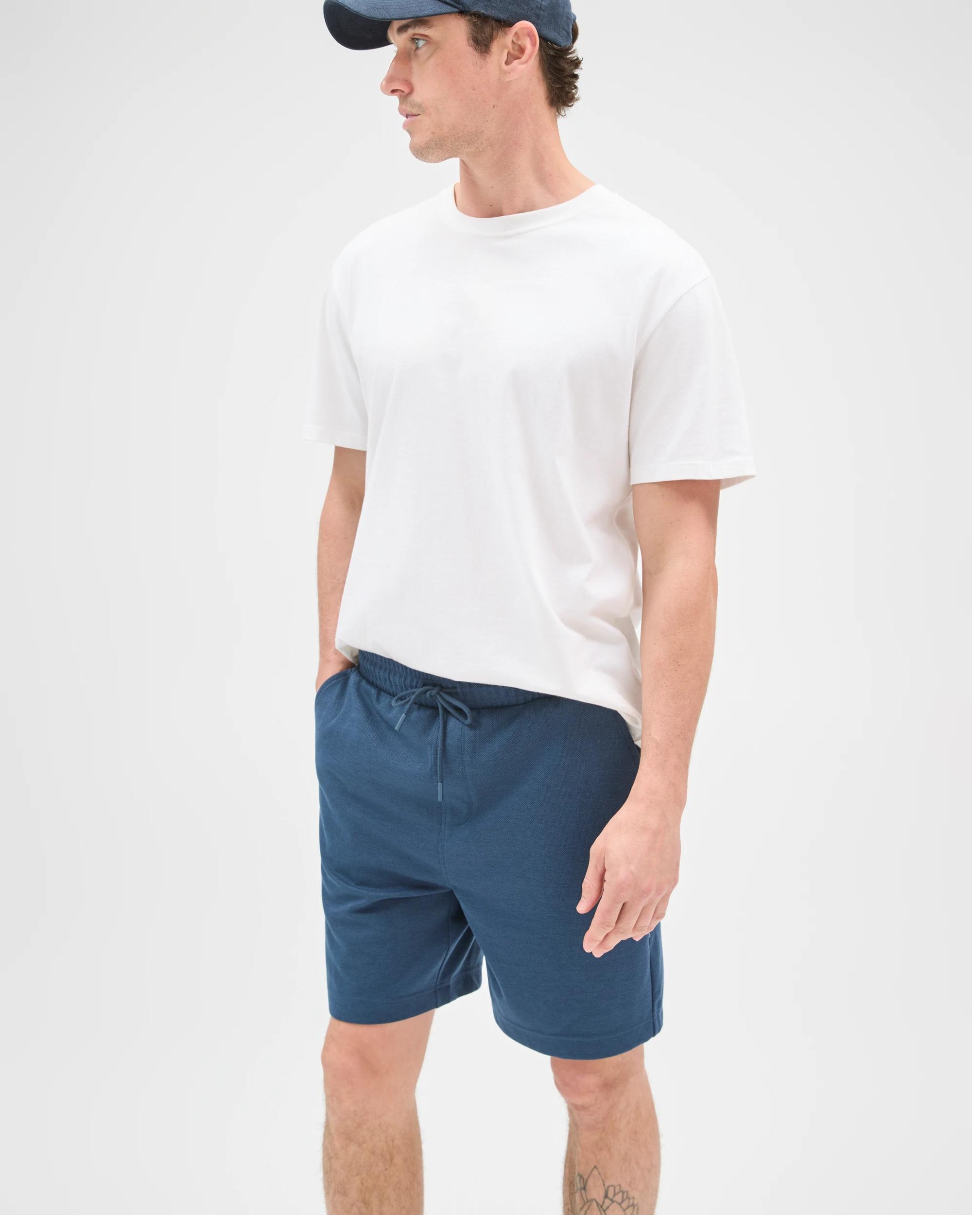 4 Target Man Textured Fleece Shorts DARK BLUE, 4 of 6