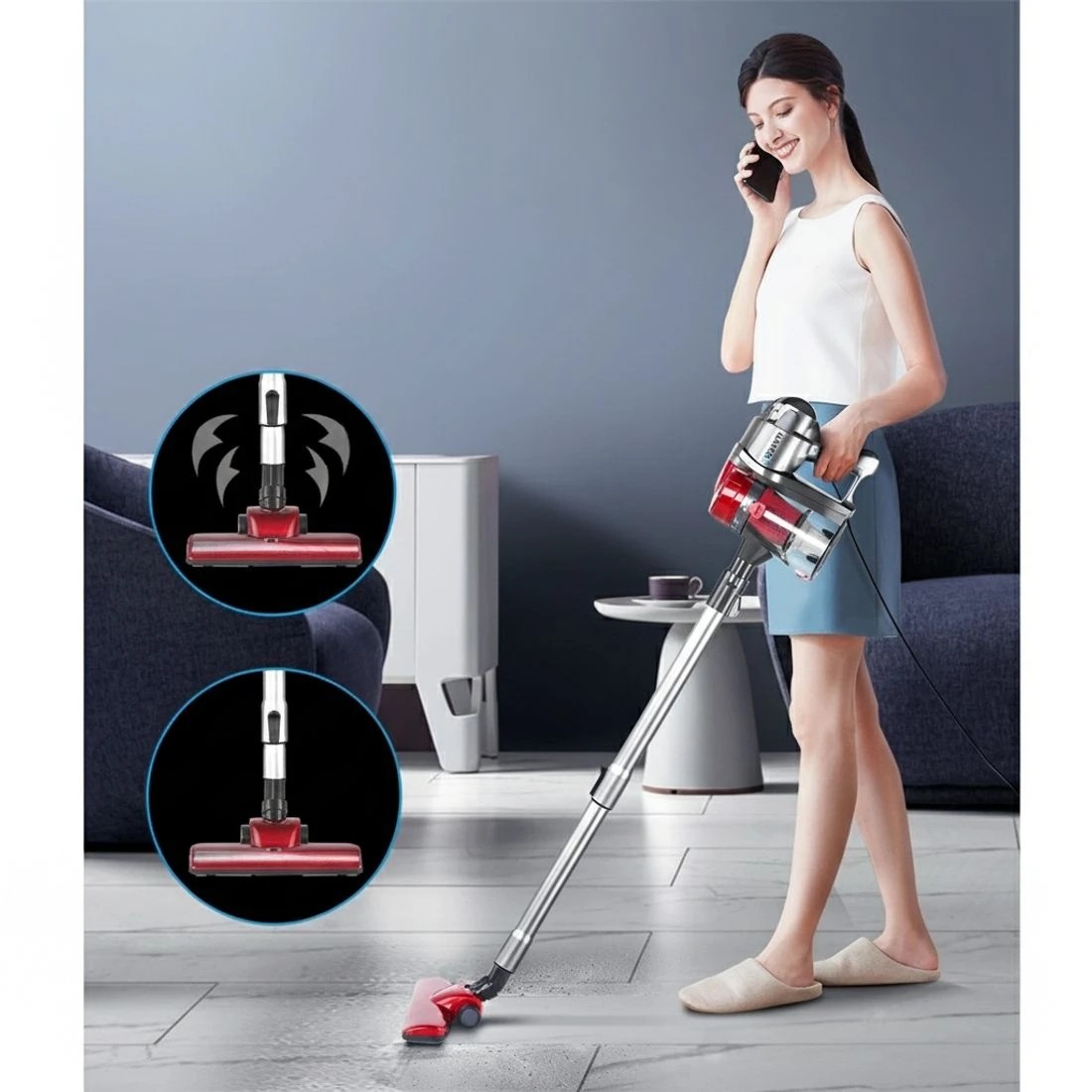 4 Devanti Stick Vacuum Cleaner Handheld Corded 450W - Red, 4 of 9