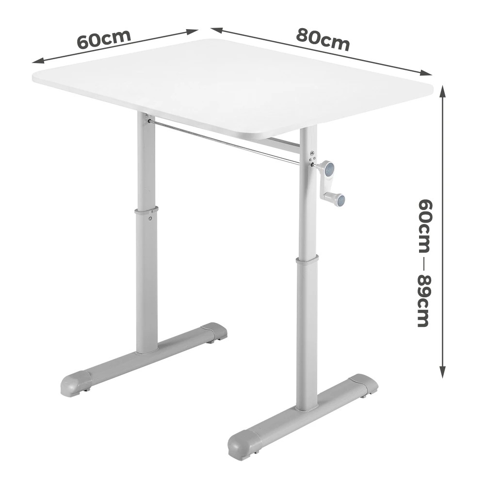 2 PlayPals Kids Desk Hand Crank Adjustable Standing Table 80x60cm - White, 2 of 3