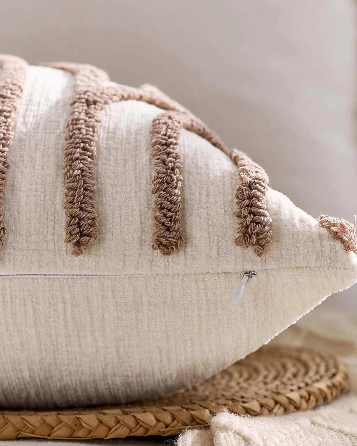 3 Gioia Casa 2-Pack Tufted Arch Cushion Covers 45cm x 45cm - Brown, 3 of 4