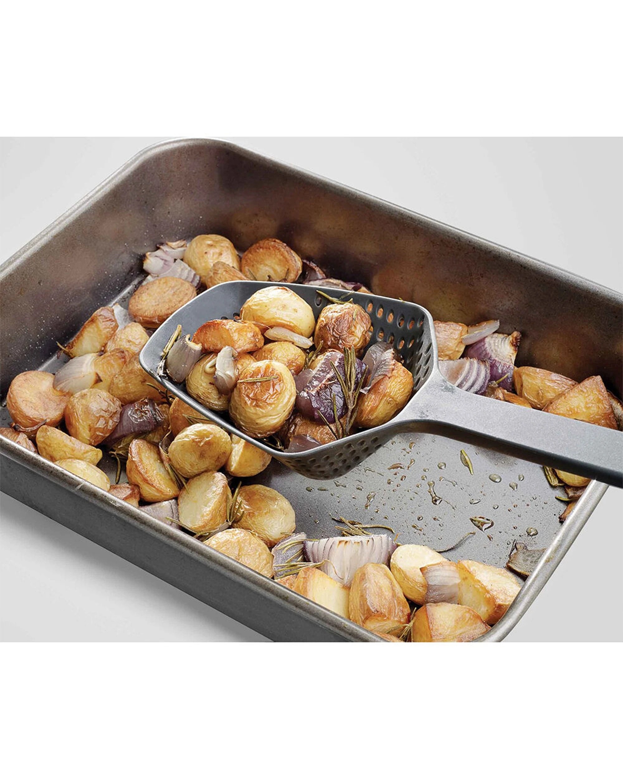 5 Joseph Joseph 2PK Scoop Plus 34cm Colander Large Scoop Drain Serve Heat Resistant - Grey, 5 of 5