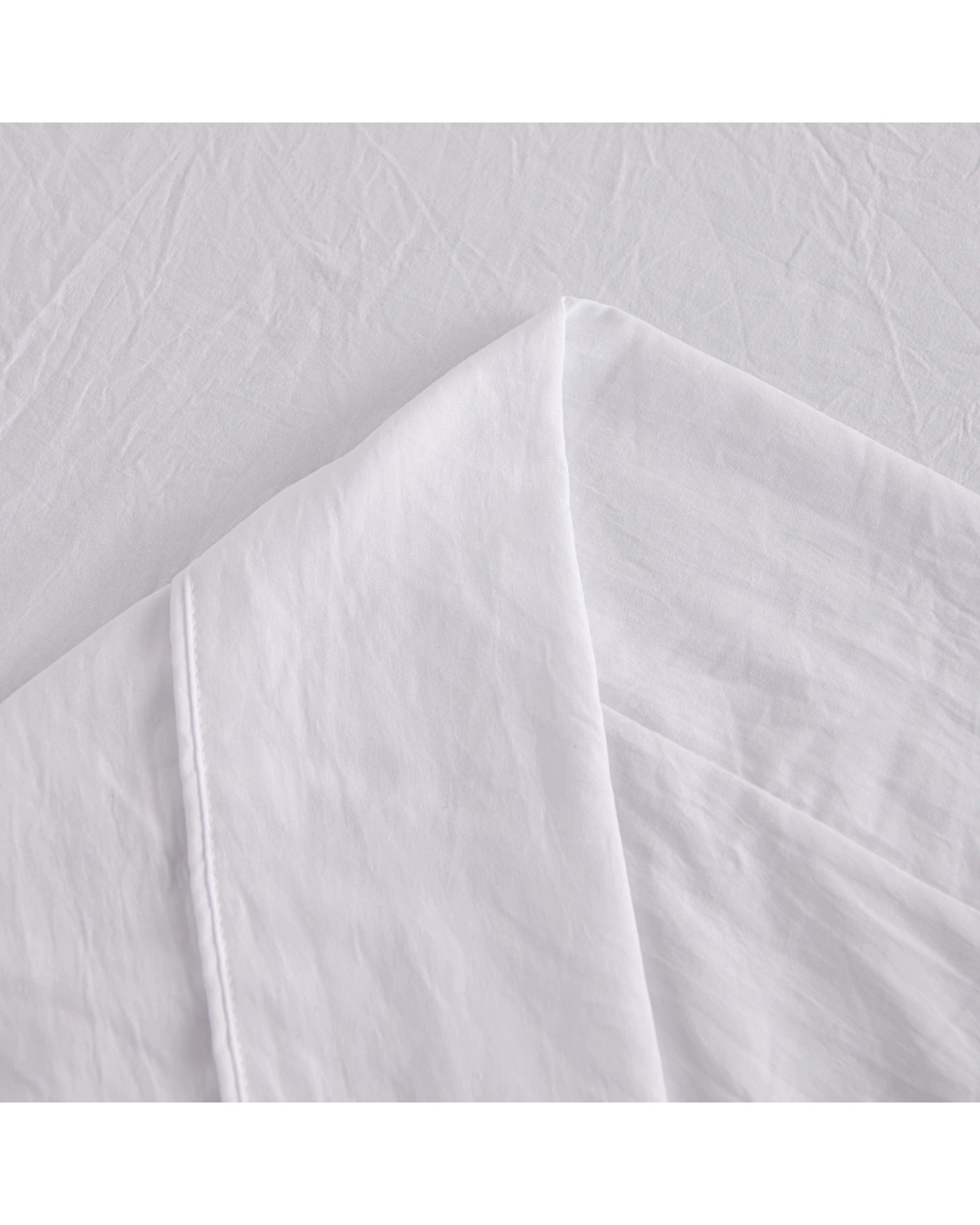 4 Dreamaker Superfine Washed Microfibre Sheet Set - Super King Bed - White, 4 of 5