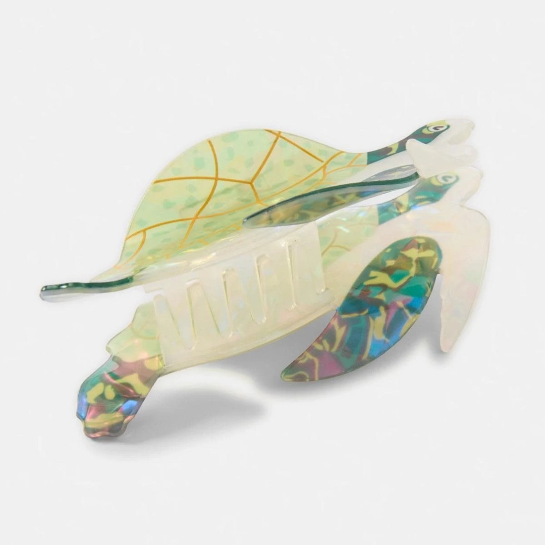 2 Green Novelty Tortoise Claw Hair Clip, 2 of 4