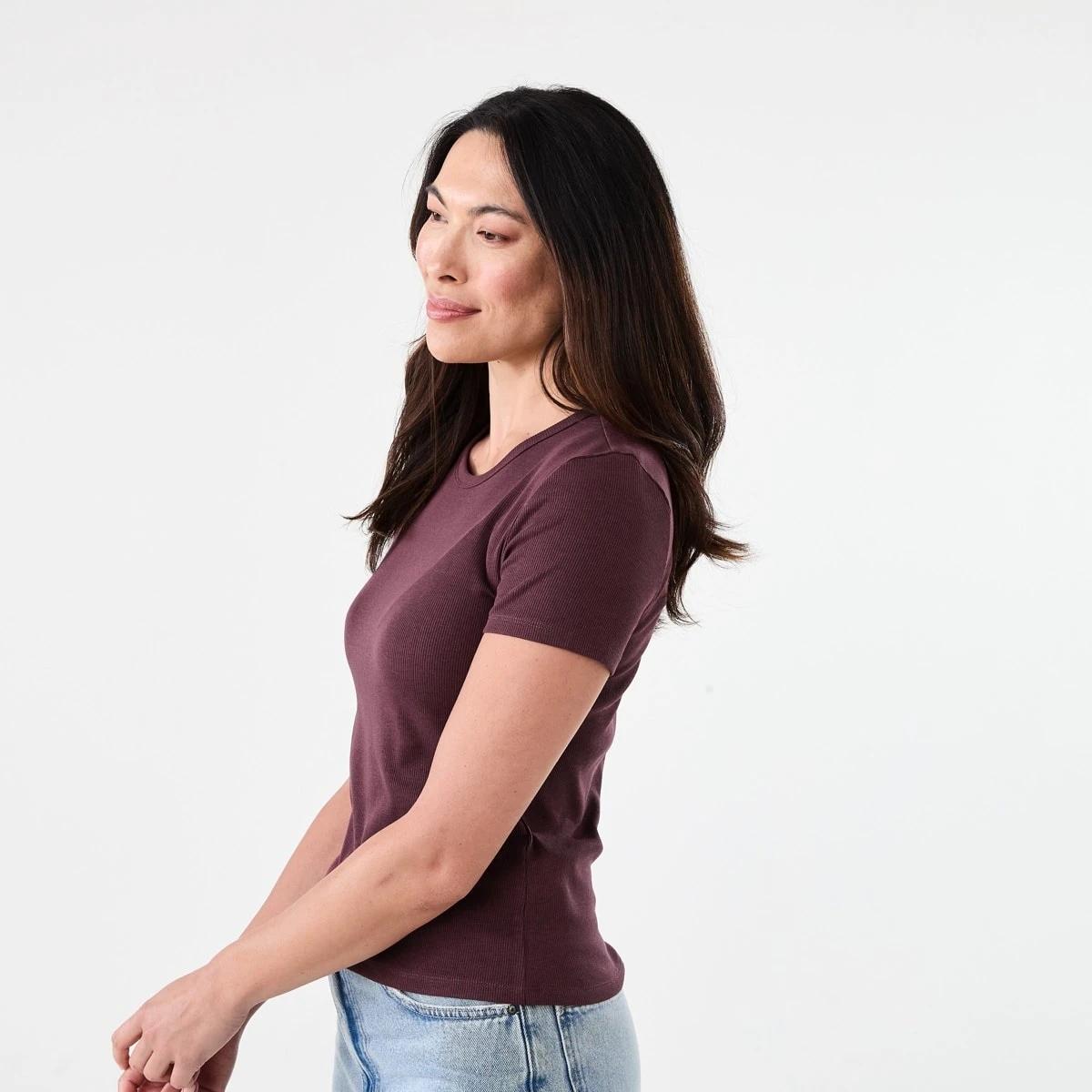 2 Short Sleeve Rib Crew Neck T-shirt WARM MULBERRY, 2 of 5