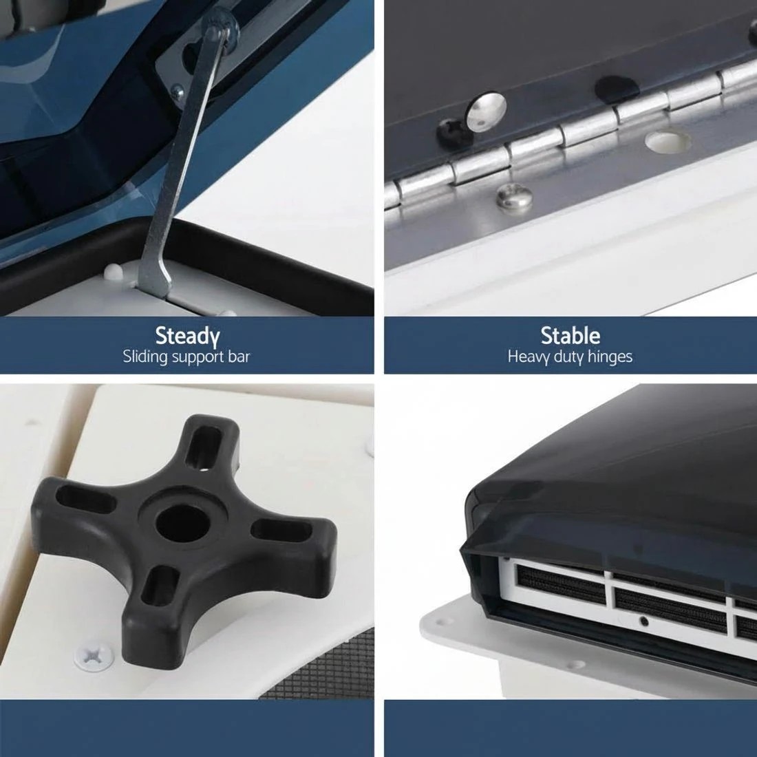 5 Weisshorn Caravan Air Vent Roof Hatch 12V Shower Fan Reversible Airlfow Rainy Use Camper - Multi, 5 of 5