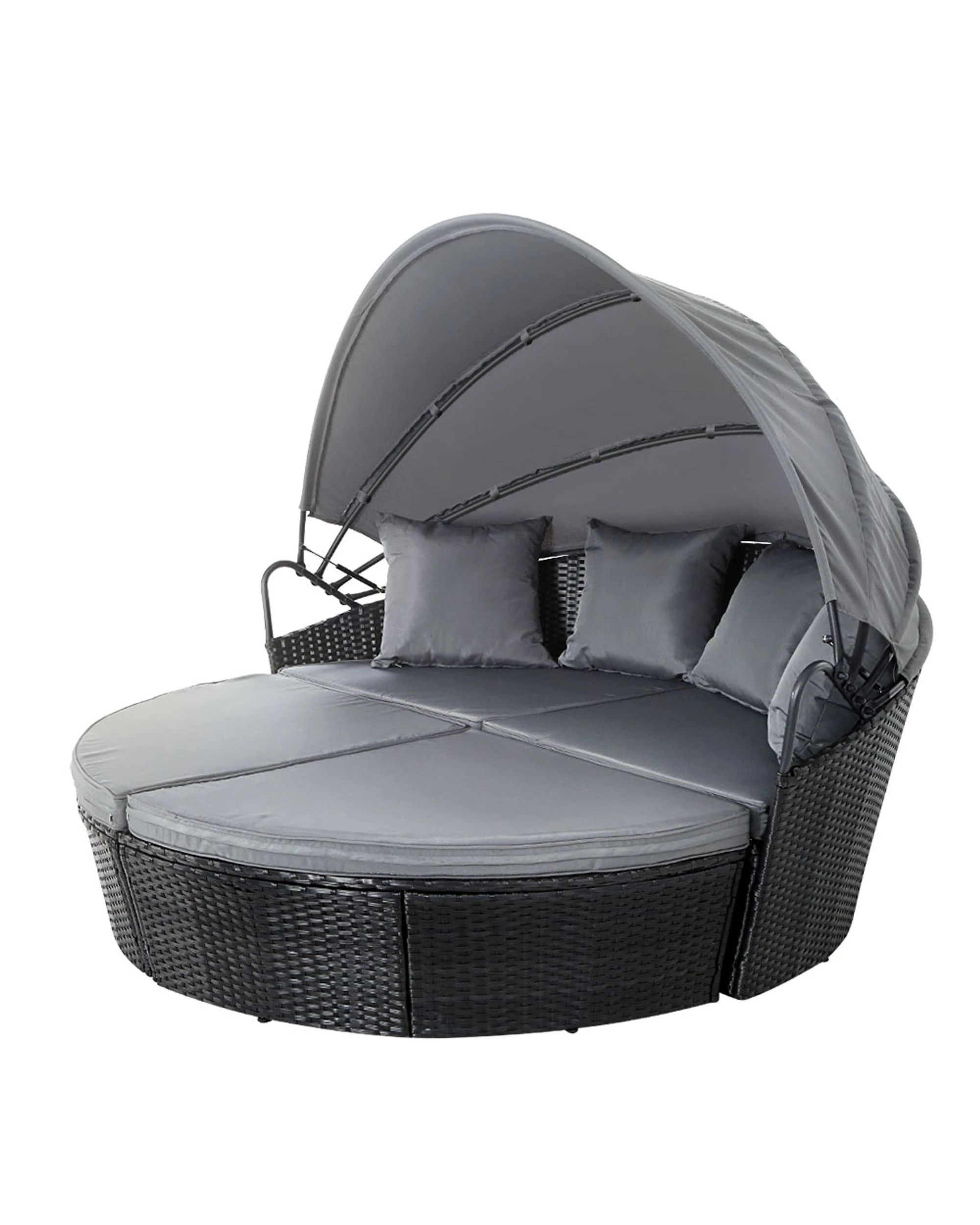 1 Gardeon Sun Lounge Setting Wicker Lounger Day Bed Outdoor Furniture Patio
 - Black, 1 of 3