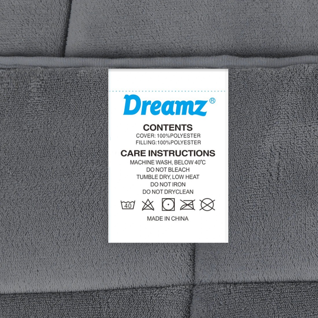 6 Dreamz Quilt Doona Comforter Blanket Velvet Winter Warm Super King Bedding Grey, 6 of 6