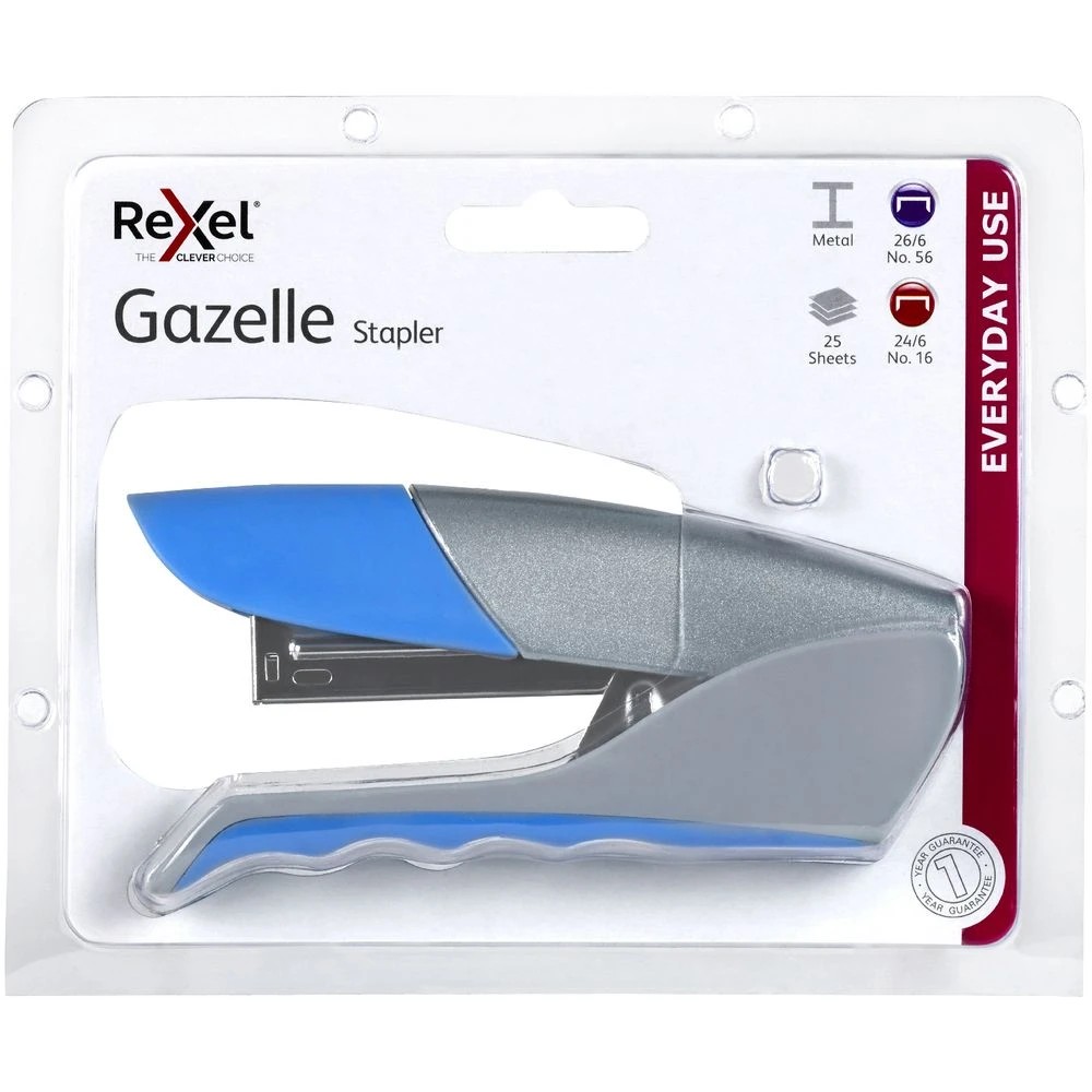 2 Rexel Gazelle Half-Strip Stapler Blue, 2 of 2