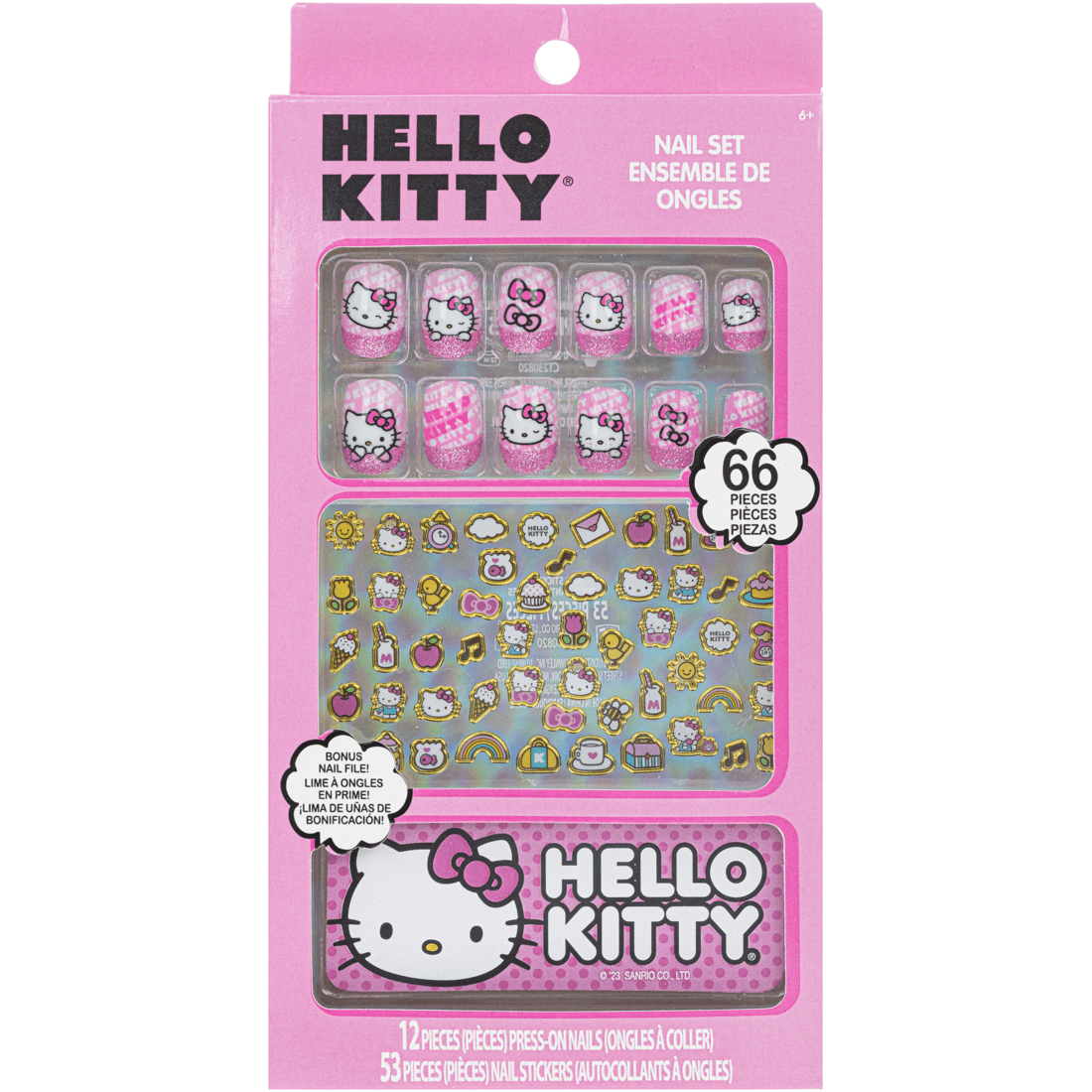 1 66 Piece Hello Kitty Nail Set, 1 of 3