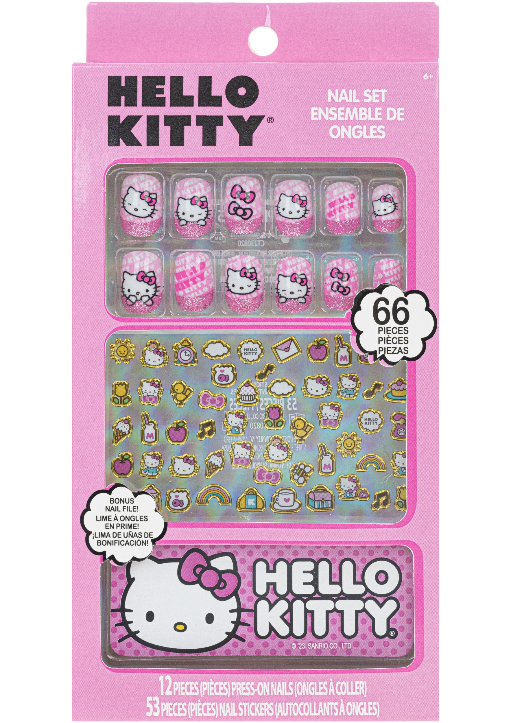 1 66 Piece Hello Kitty Nail Set, 1 of 3