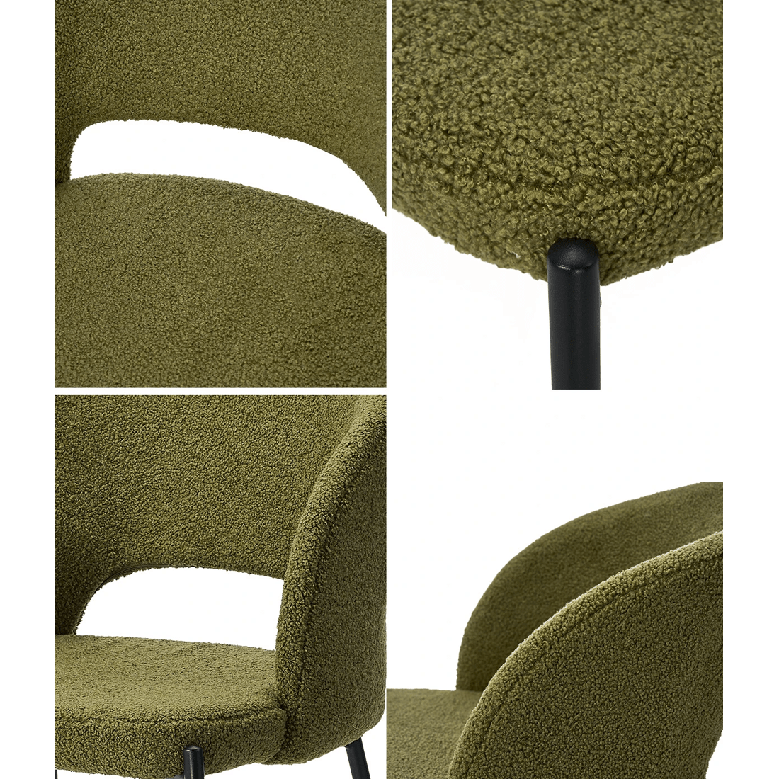 4 Oikiture 2x Armchair Dining Chair Accent Chairs Tub Armchairs Sherpa
 - Green, 4 of 10