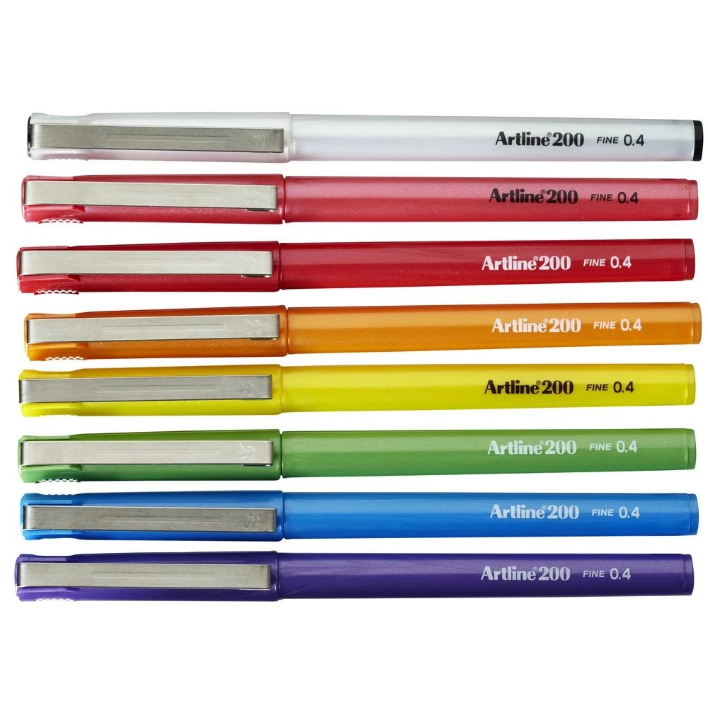 2 Artline 200 Fineliner Pens Assorted Brights 8 Pack, 2 of 4
