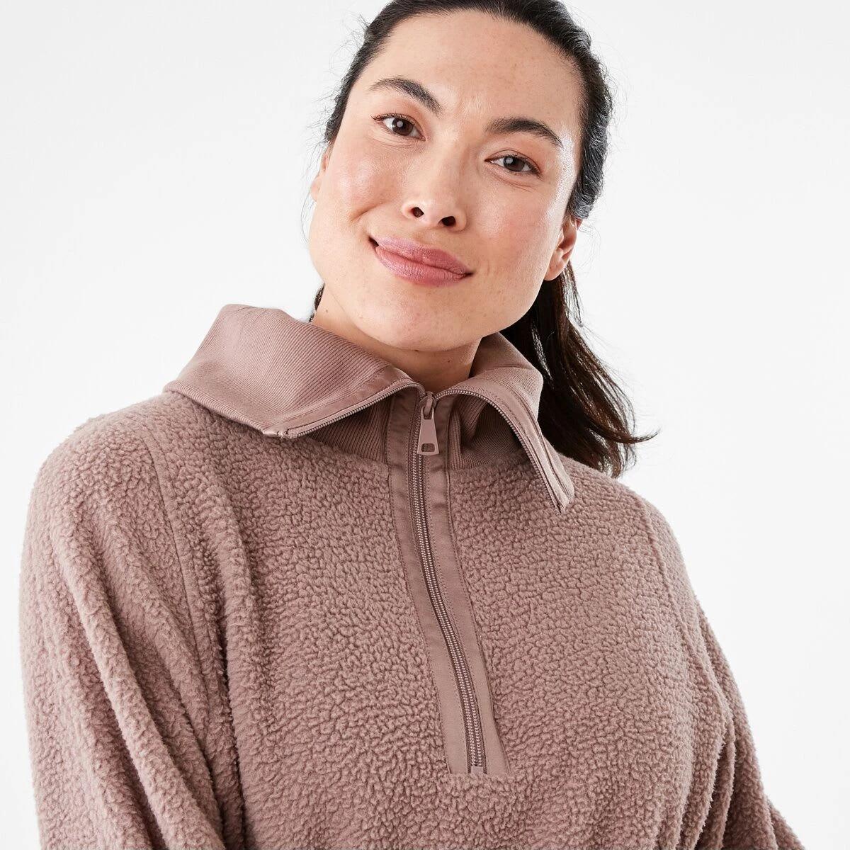 4 Active Womens Long Sleeve Teddy Outdoor Jacket TAWNY TAUPE, 4 of 7