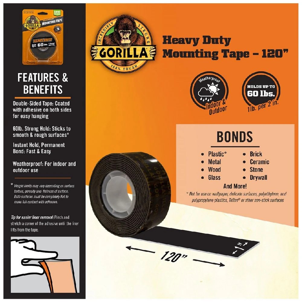 8 Gorilla Heavy Duty XL Mounting Tape 3m, 8 of 8