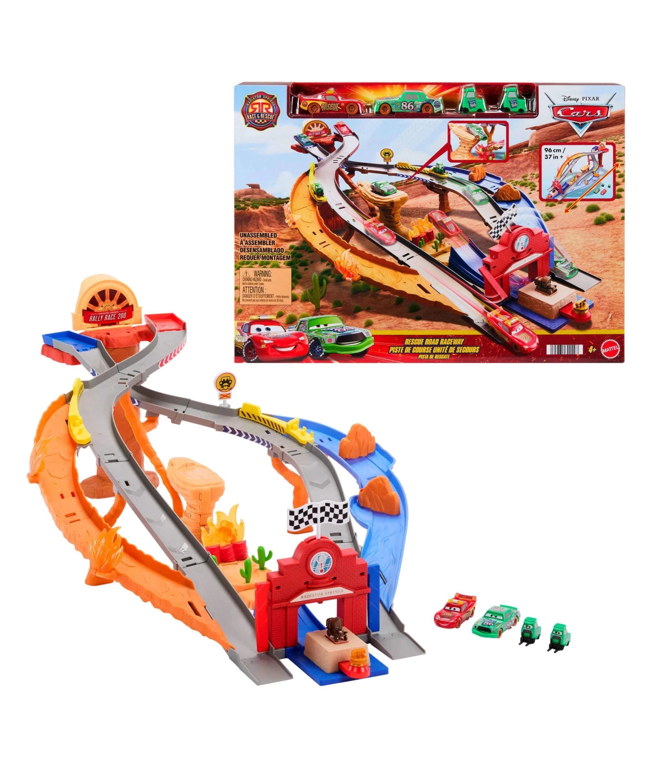 1 Disney and Pixar Cars Radiator Springs Race & Rescue Rescue Road Raceway Playset - Multi, 1 of 6