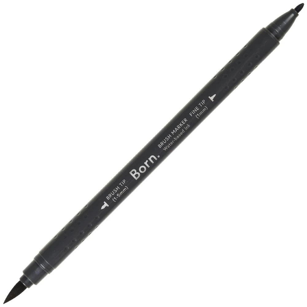 4 Born Professional Brush Dual-Tip Marker Charcoal Grey N25, 4 of 4