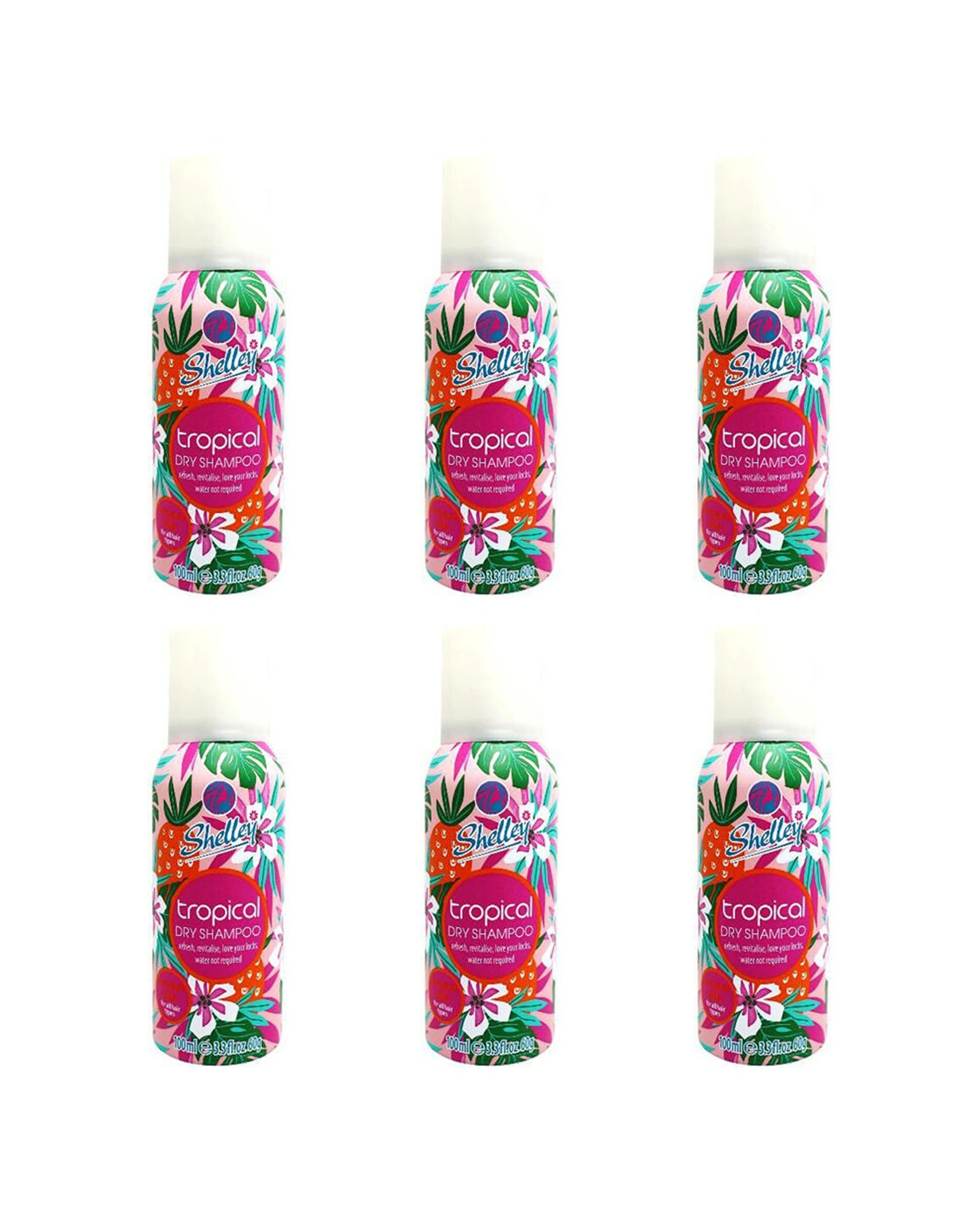 1 Shelley 6PK Instant Refresh Dry Shampoo Spray For All Hair Types 100ml Tropical - Multi, 1 of 3