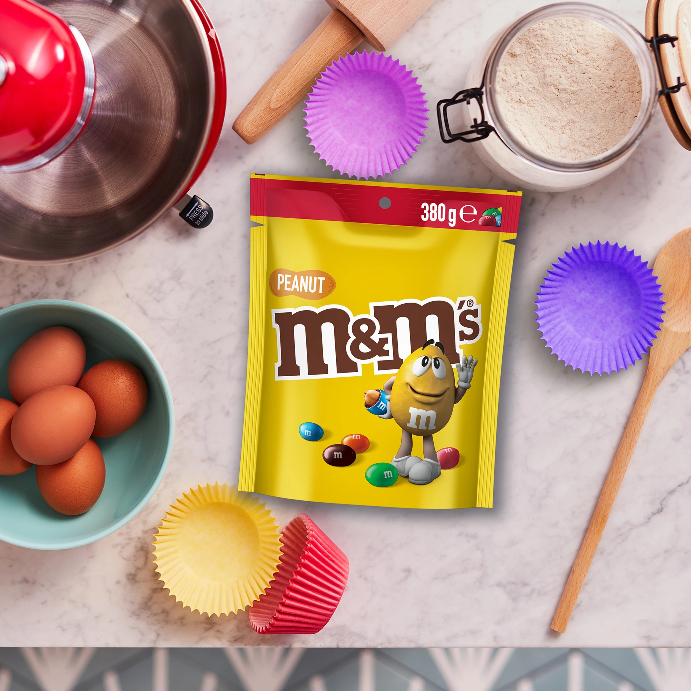 6 M&M's Peanut Milk Chocolate Snack & Share Bag 380g, 6 of 10