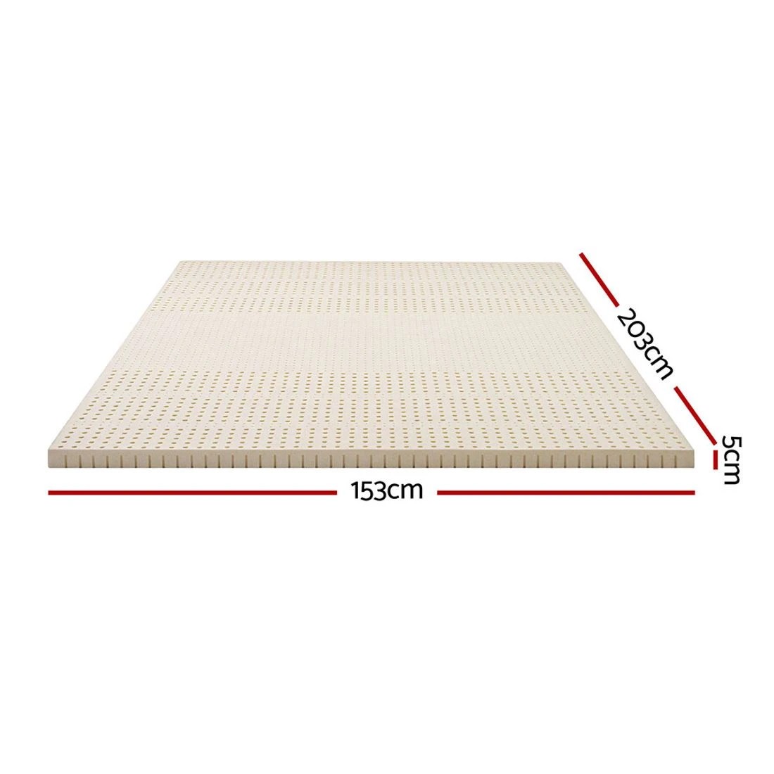 2 Giselle Bedding Latex Mattress Topper 5cm Queen - White, 2 of 8