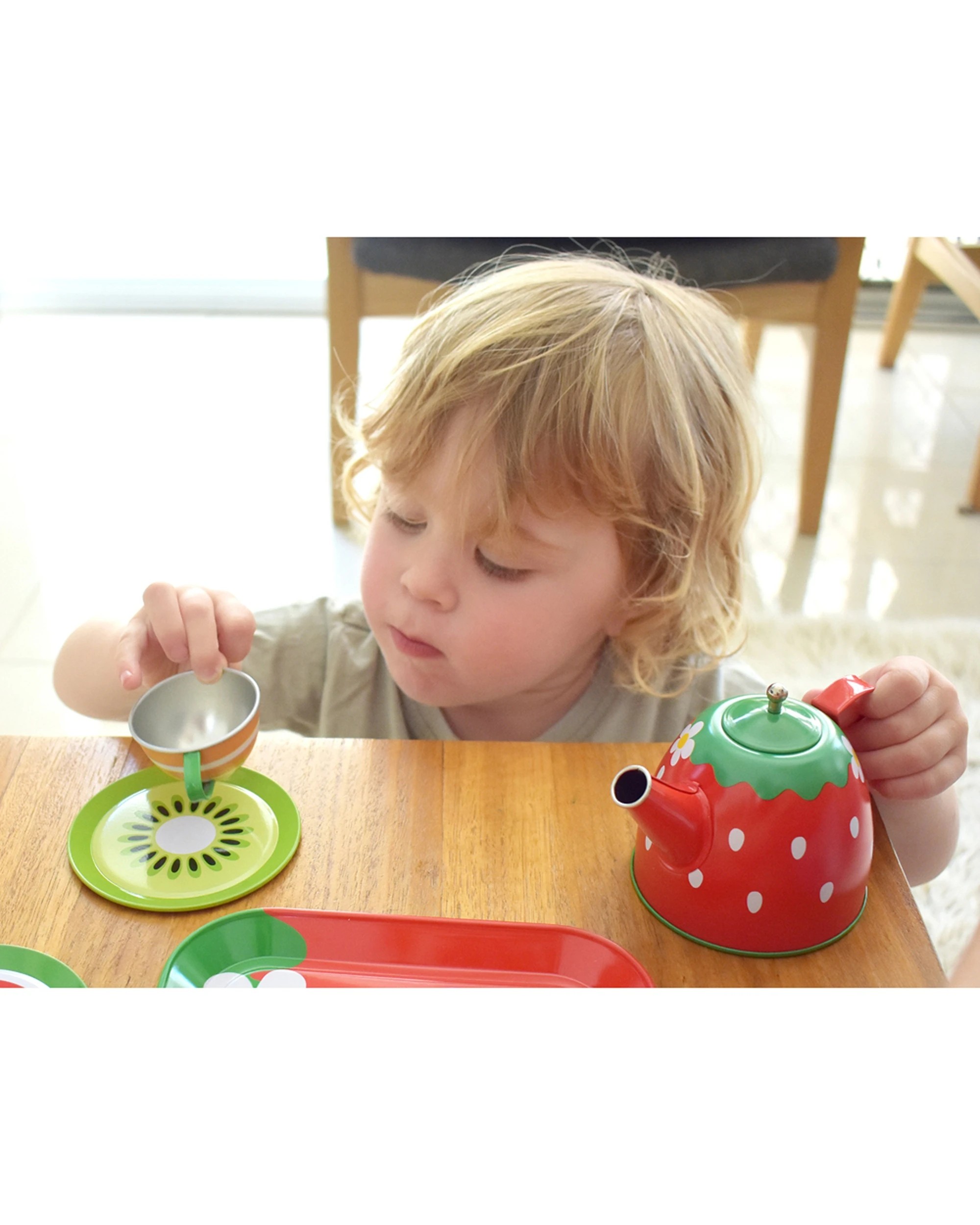 6 Kaper Kidz 15pc Fruit Tin Tea Set Pretend Play Imaginative Play - Multi, 6 of 8