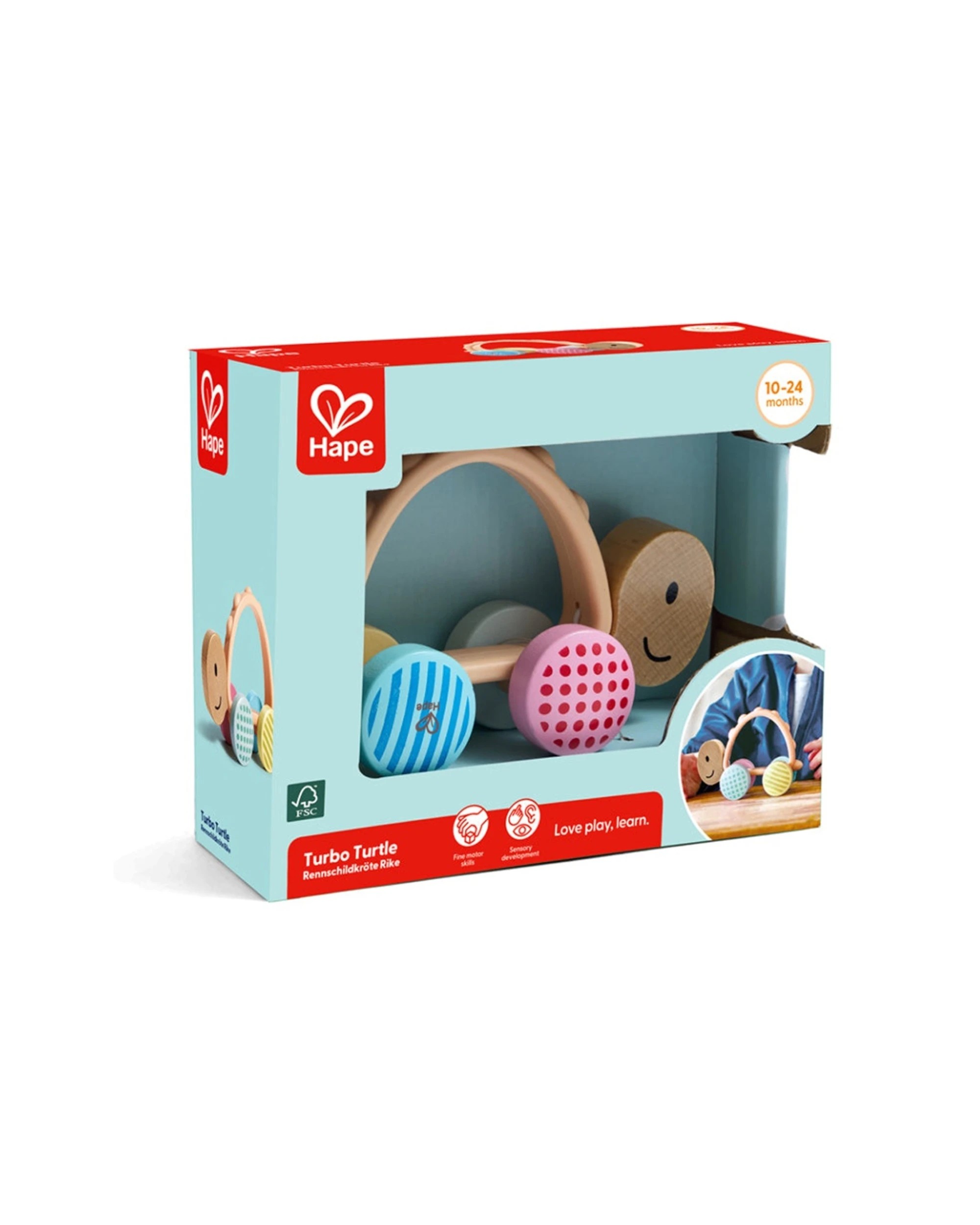 2 Hape Turbo Turtle FSC Silicone Baby Rattle Toy Kids Safe Teething Toy Silicone Material - Multi, 2 of 3