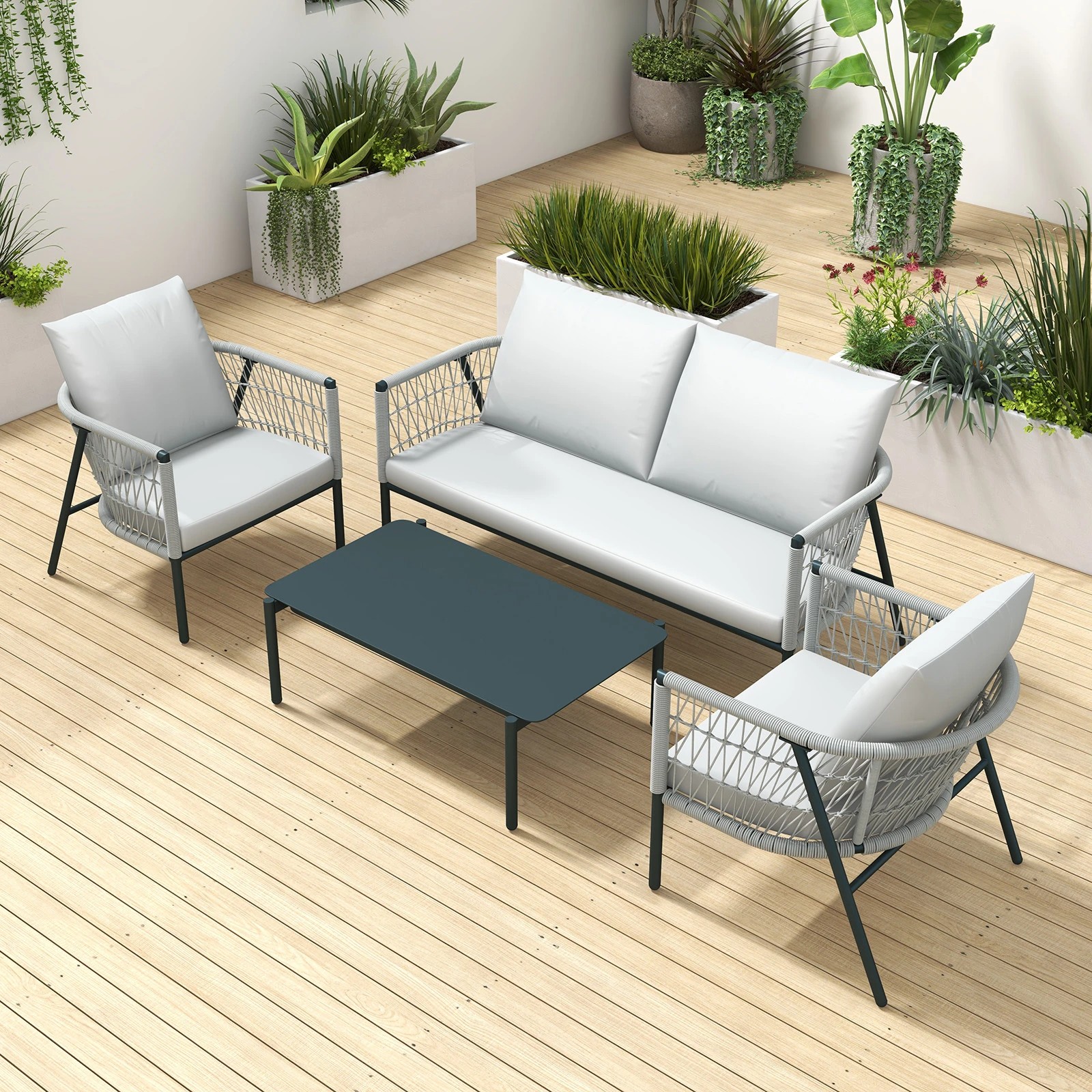 3 Arcadia Furniture 4 Piece Reims Ensemble Set Stylish Comfortable Durable Grey - Grey, 3 of 10