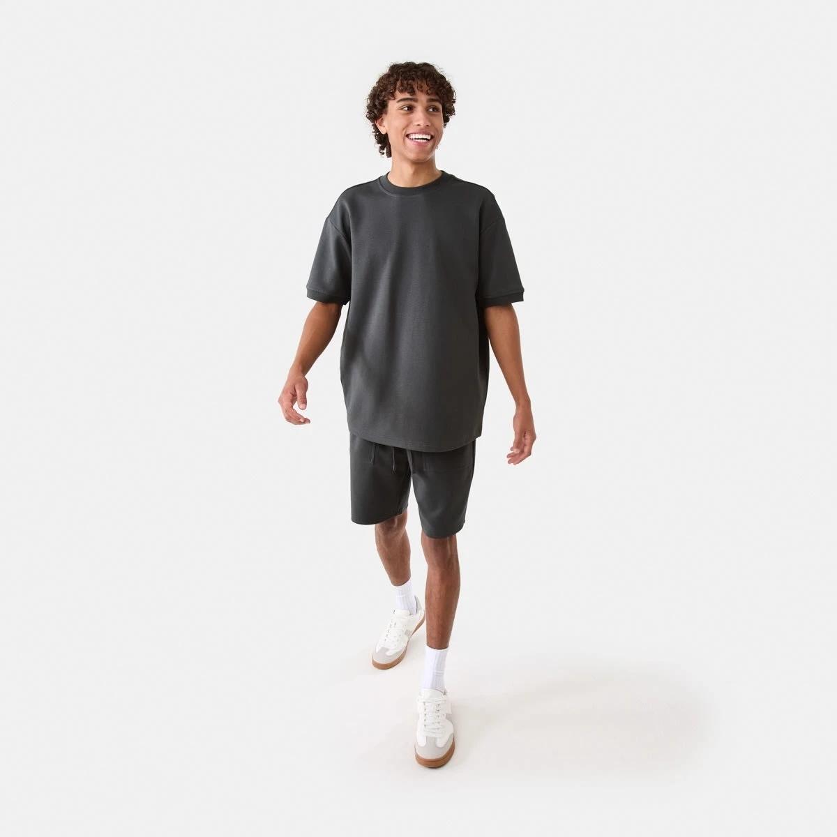 2 Elastic Waist Interlock Knit Shorts VOLCANIC ROCK, 2 of 7