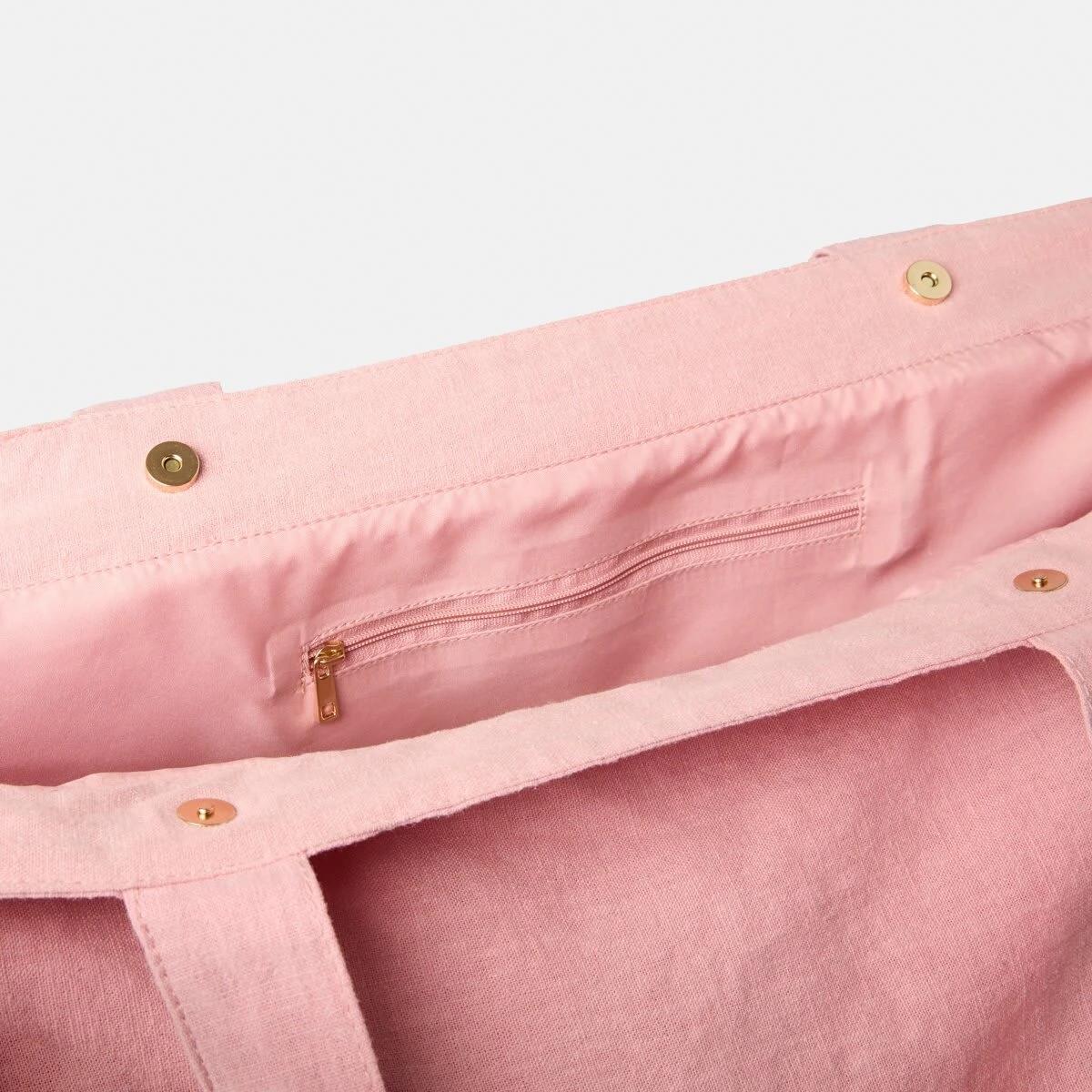 4 Oversized Tote Bag Pink Blush, 4 of 5