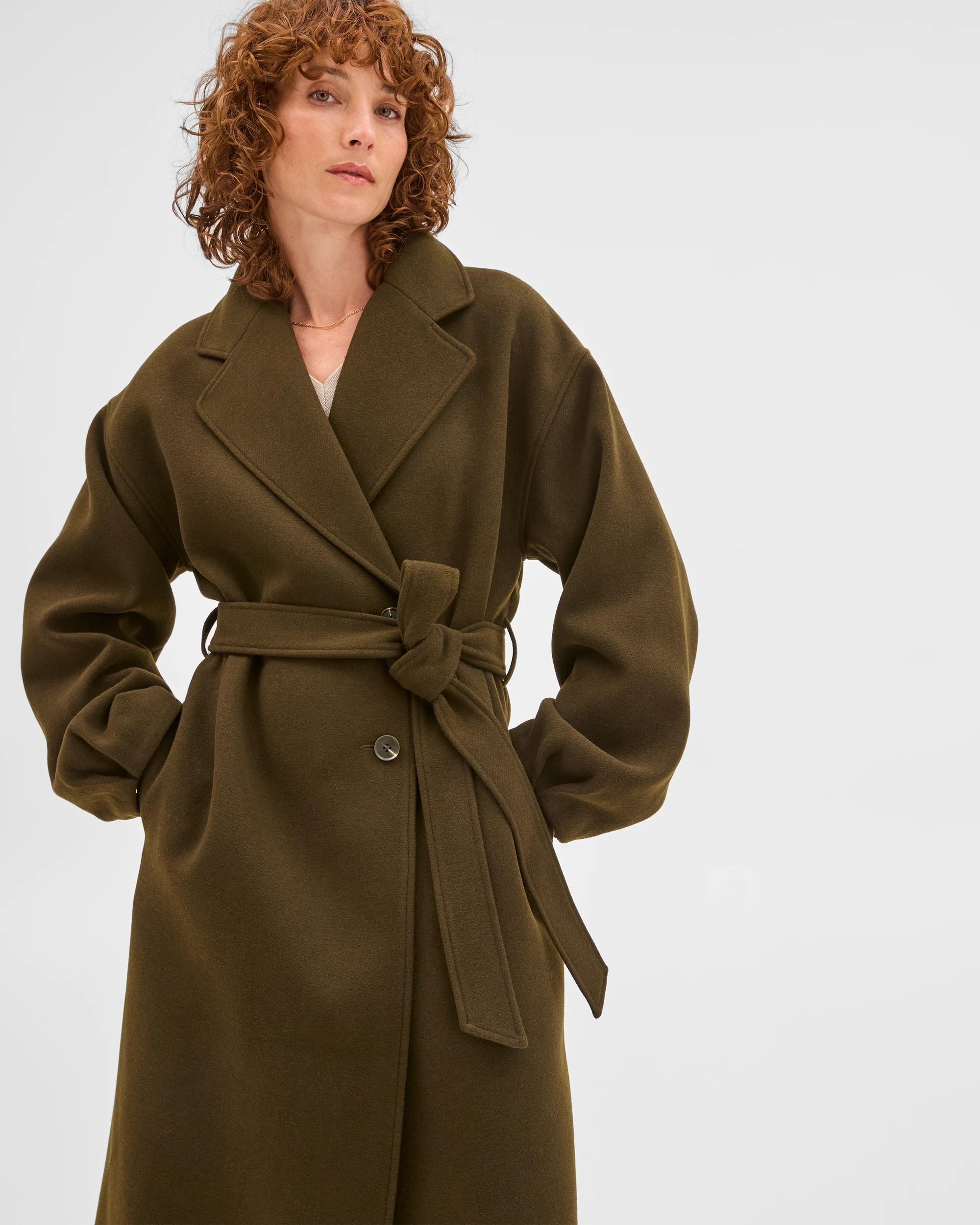 4 Preview Wrap Belted Coat DARK OLIVE, 4 of 10