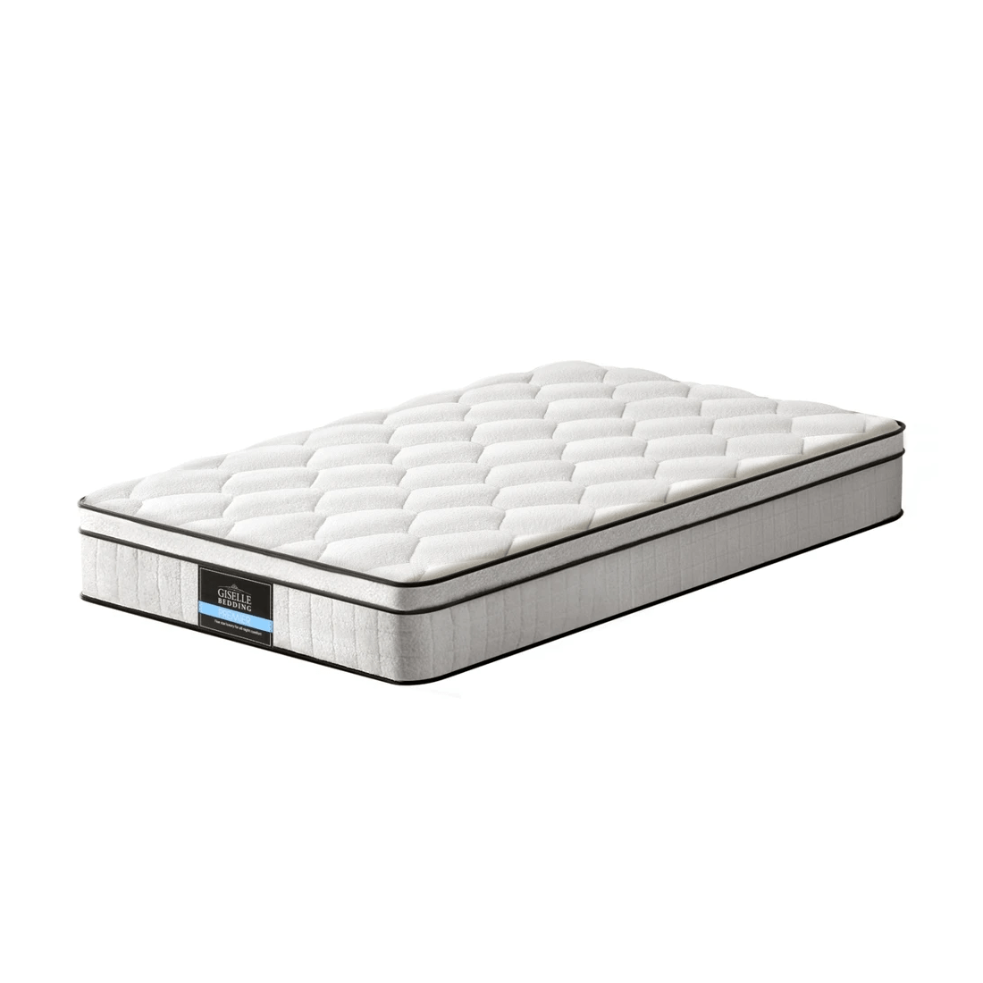 1 Giselle Bedding Mattress Boucle Fabric Cover Medium Firm 22cm King Single - White, 1 of 7