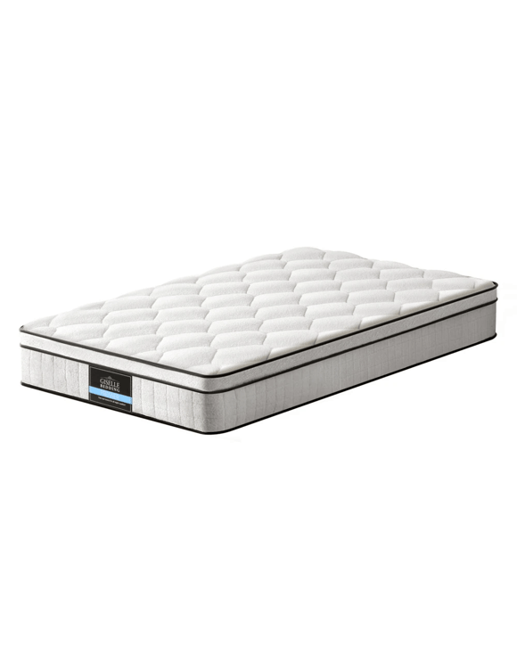 Giselle Bedding Mattress Boucle Fabric Cover Medium Firm 22cm King - King Single Bed - White
