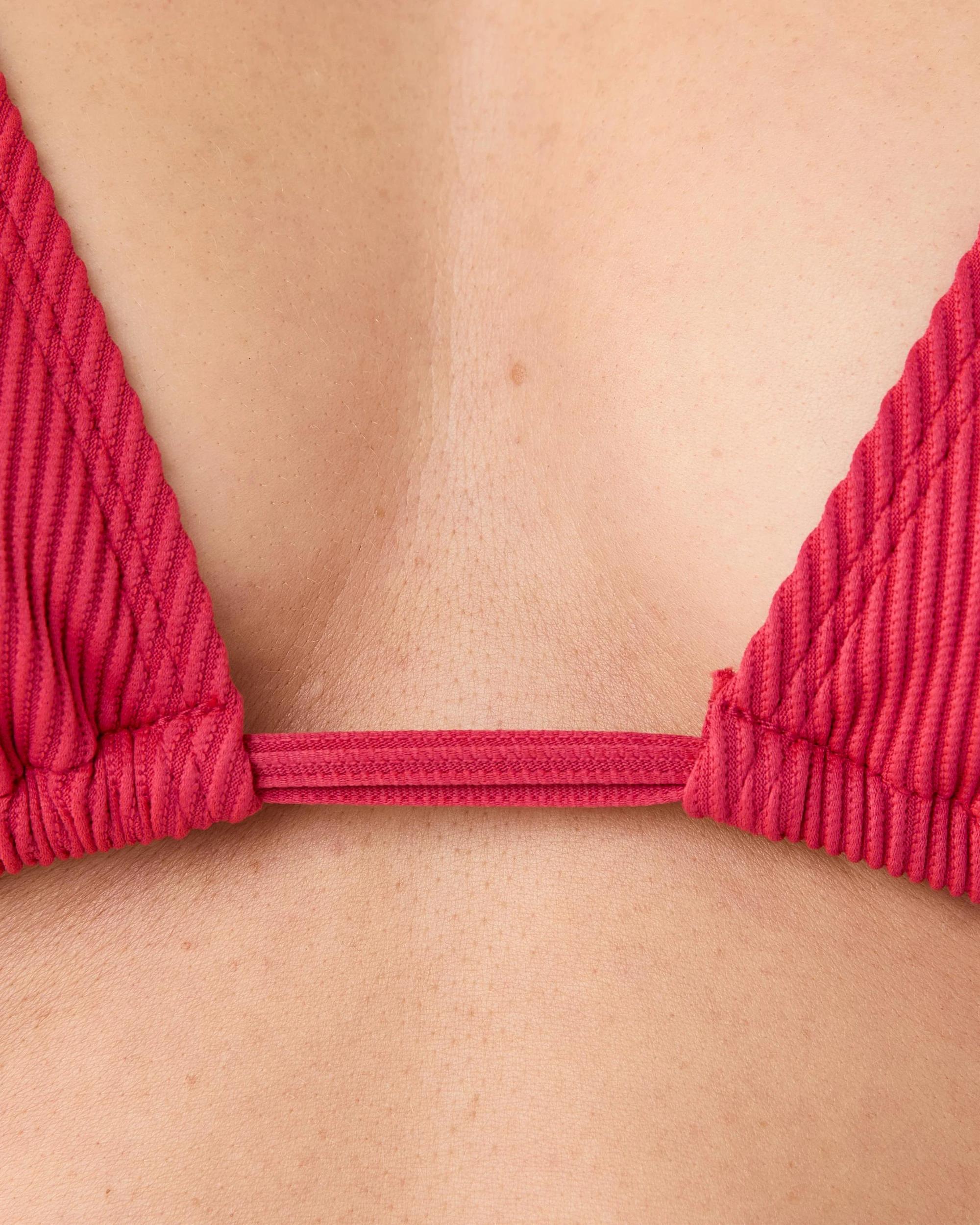 5 Ribbed Slide Triangle Bikini Top Red Pep, 5 of 7