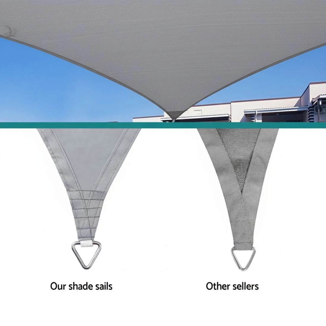 6 Instahut Waterproof Shade Sail Shade cloth 220GSM Canopy 3x5m - Grey, 6 of 6