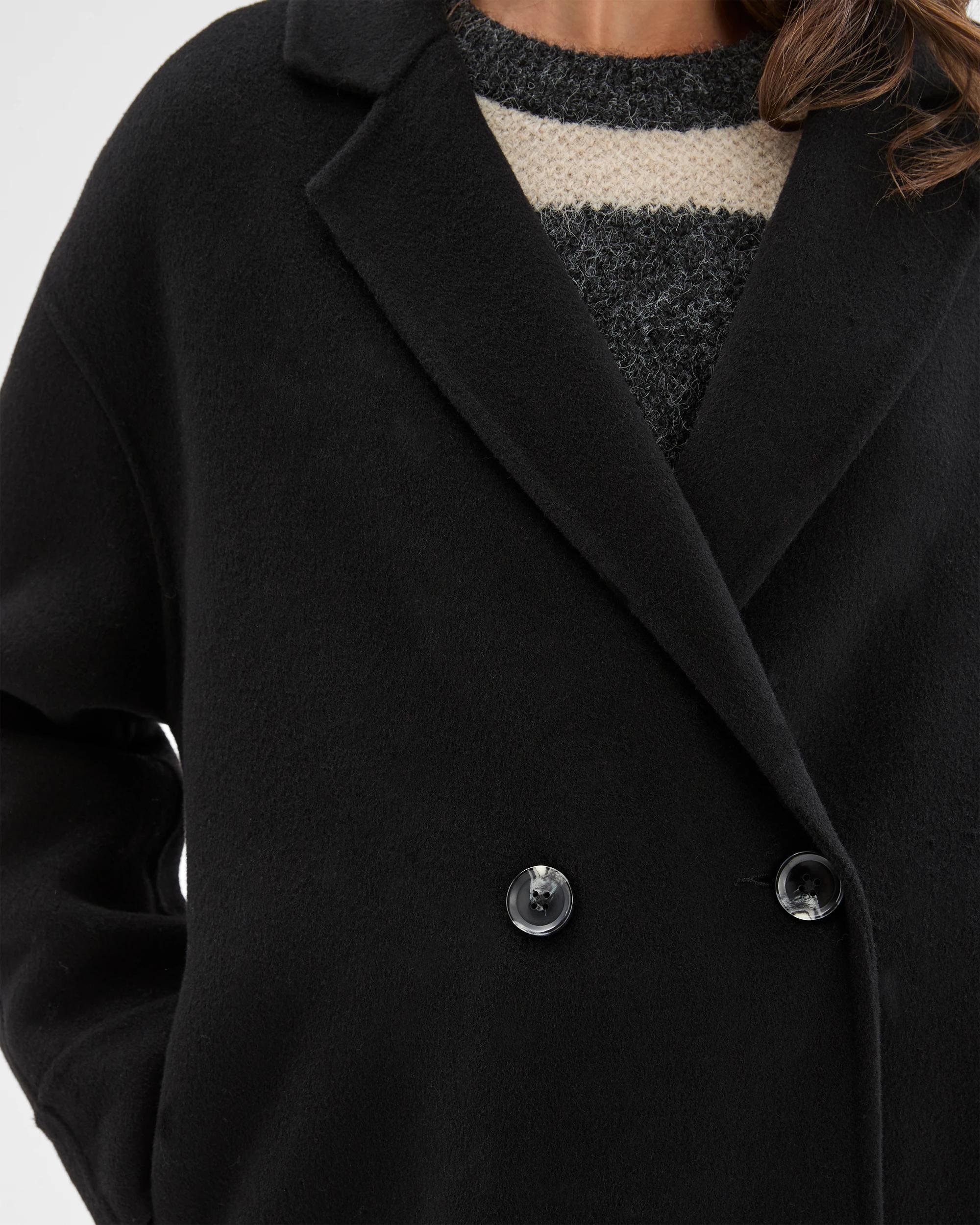 7 Target Petites Petites Wool Cocoon Coat BLACK, 7 of 8
