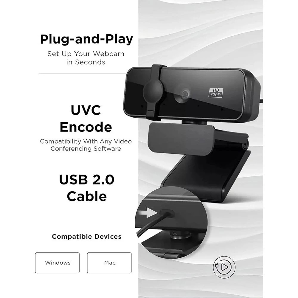 5 J.Burrows CW036 HD Webcam 720p Black, 5 of 9