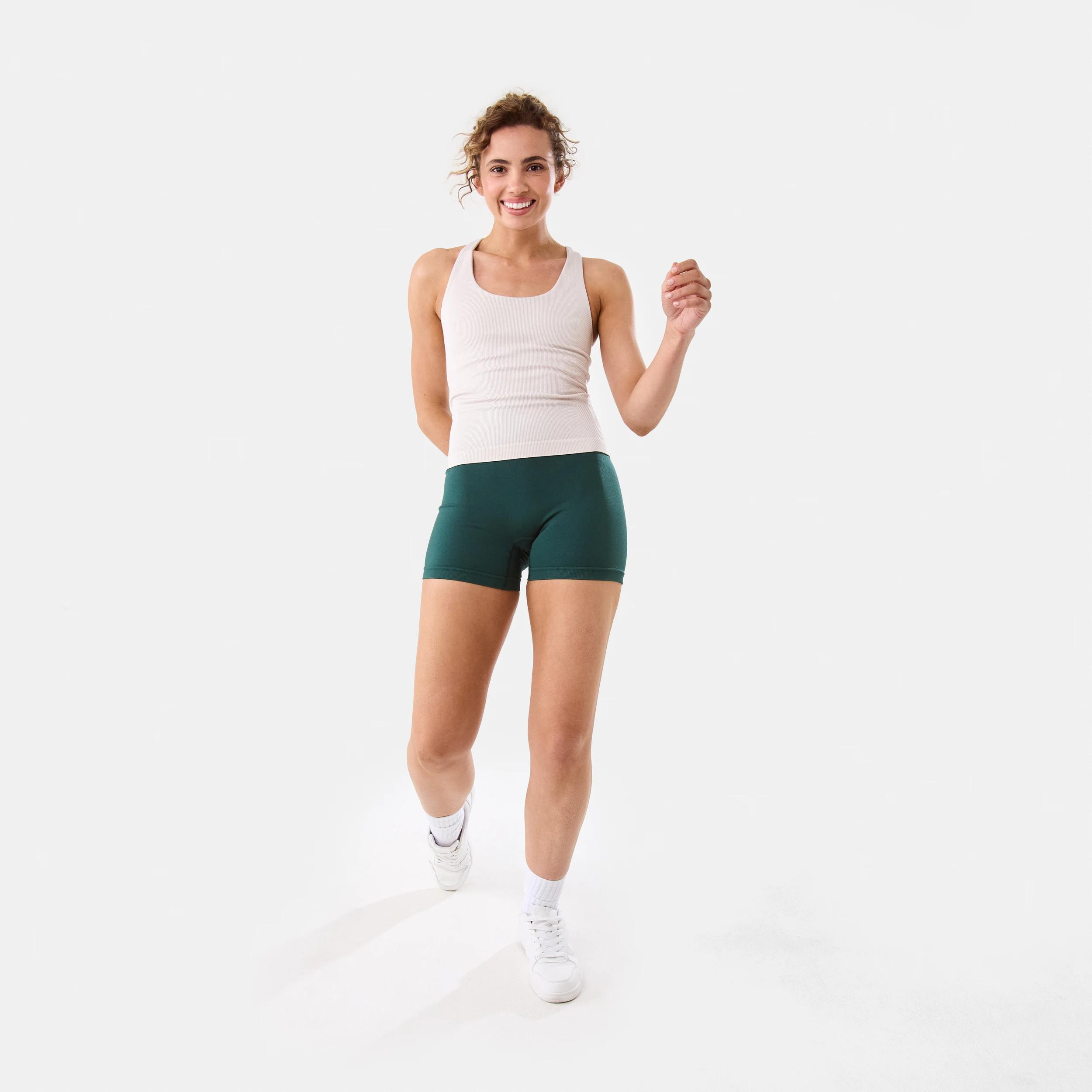 2 Active Womens Tape Bike Shorts YUCCA GREEN, 2 of 6