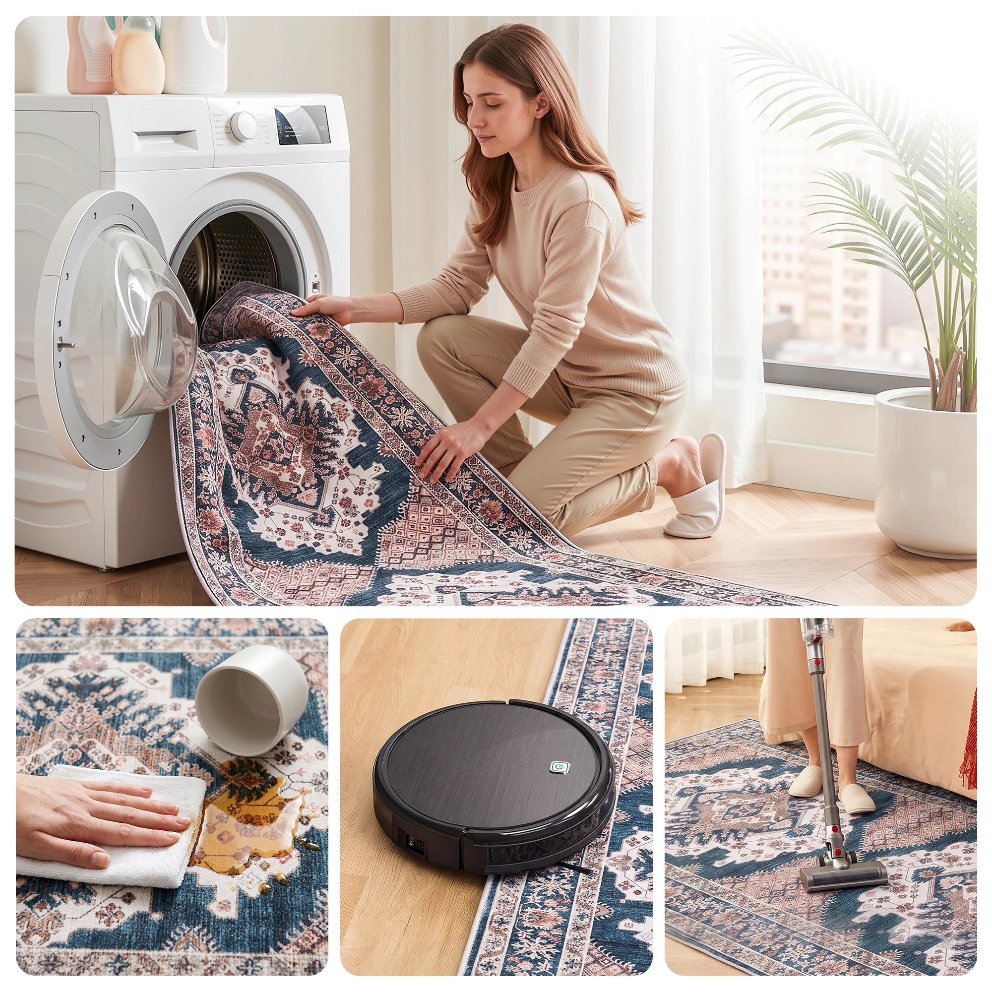 6 Artiss 80 x 300 cm Hallway Runner Rugs for Living Room 0.5cm Boho Decor - Blue, 6 of 10