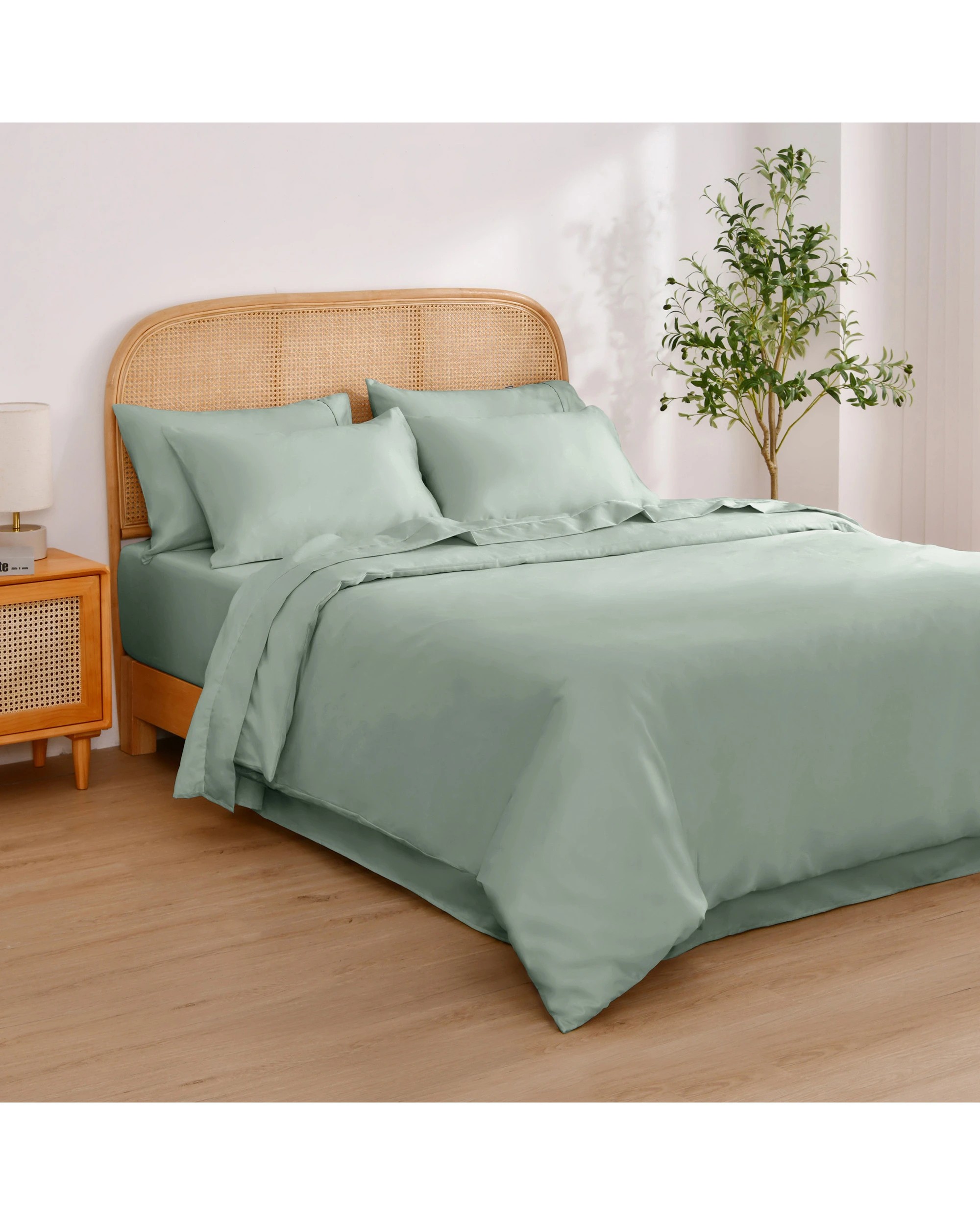 2 Dreamaker 1500TC Cotton Rich Sateen Quilt Cover Set - Queen Bed - Sage, 2 of 7