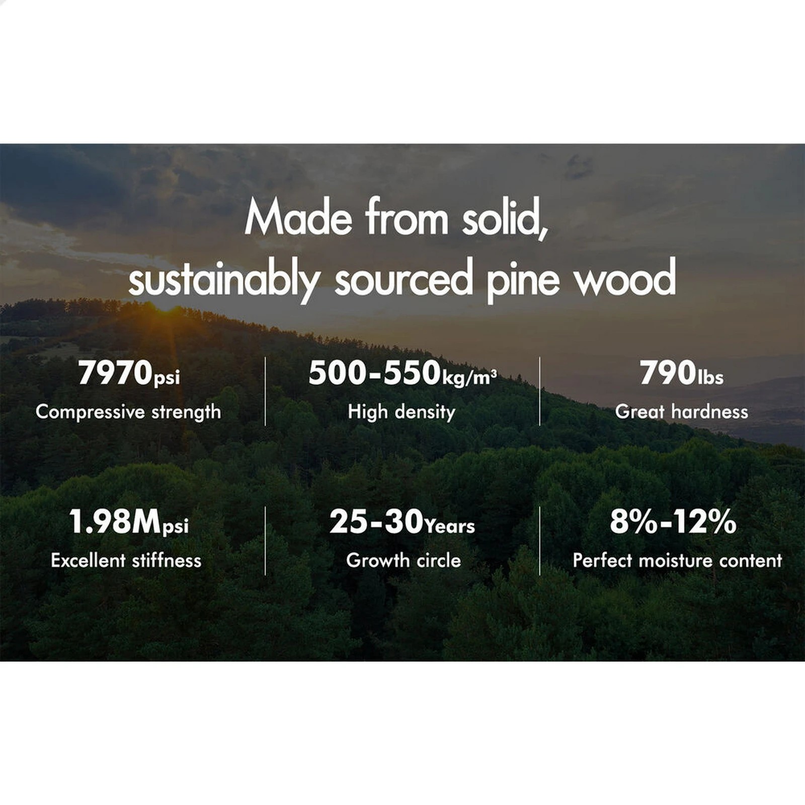 5 Alfordson Bed Frame Wooden Double Size Solid Pine Timber Base Cambrie - White, 5 of 10