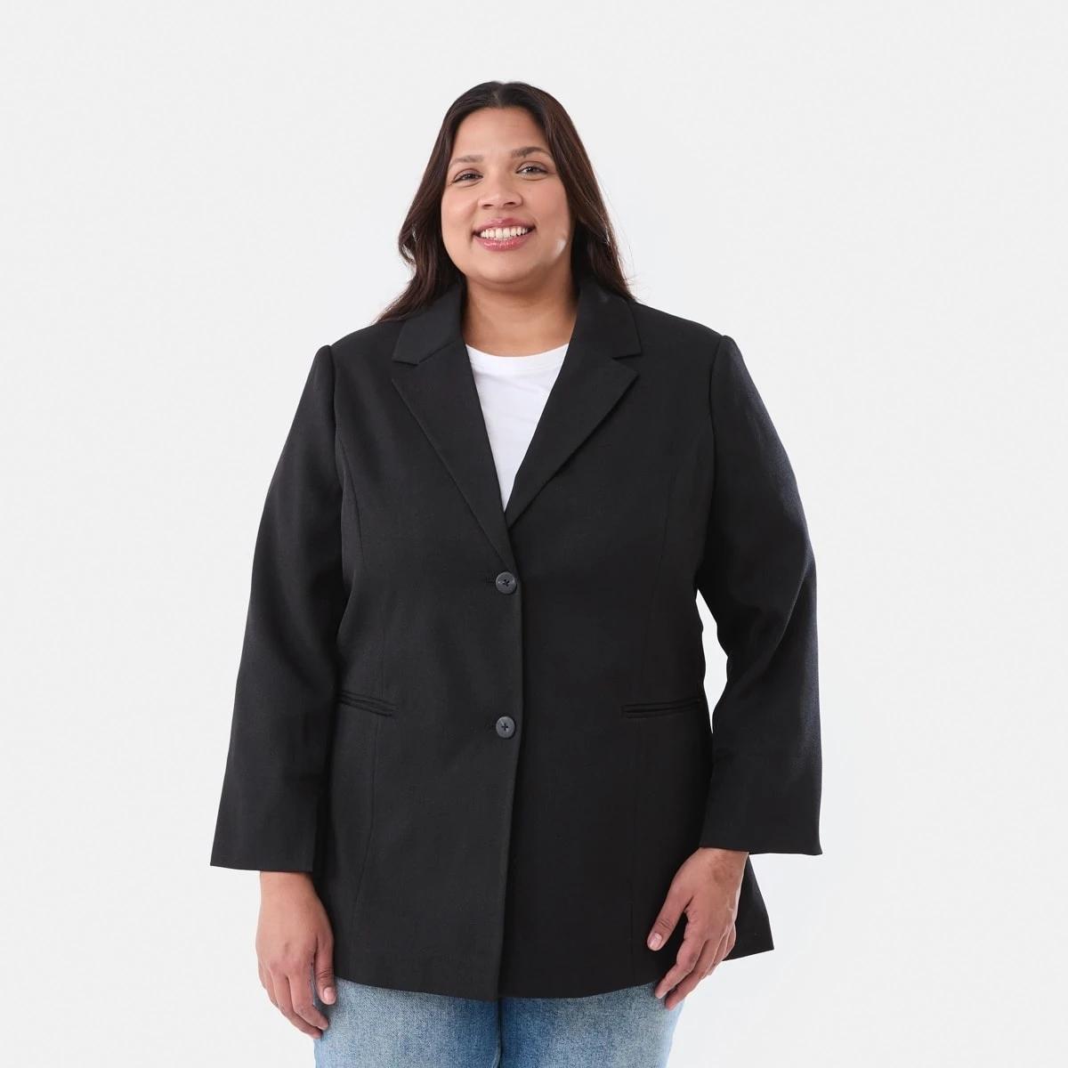 2 Curve Cuff Split Blazer BLACK, 2 of 6