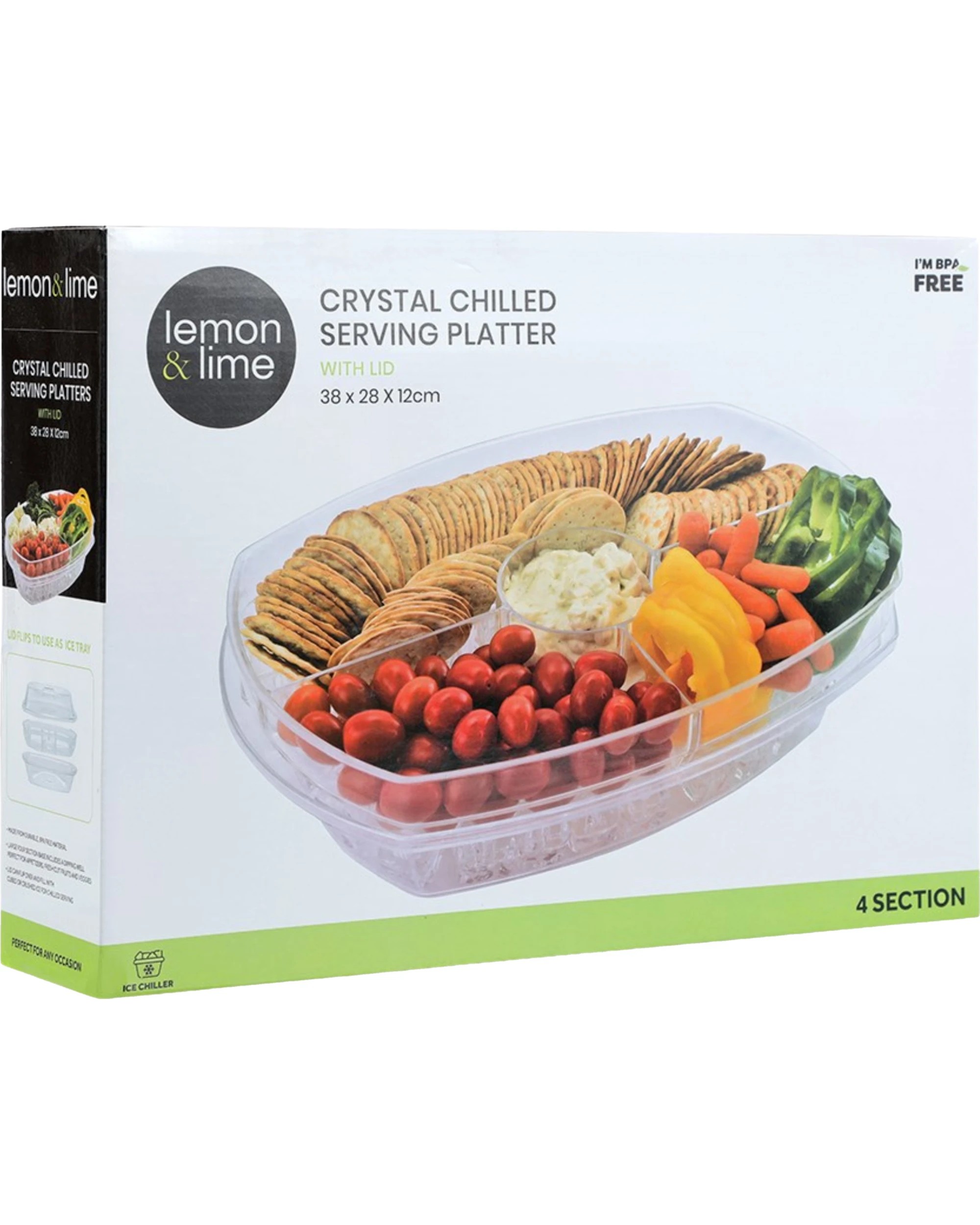 1 Lemon & Lime Lemon & Lime Crystal Chilled Serving Platter, 1 of 4