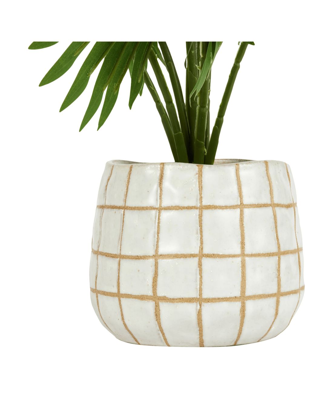 4 Artificial Palm in Check Pot, 4 of 5