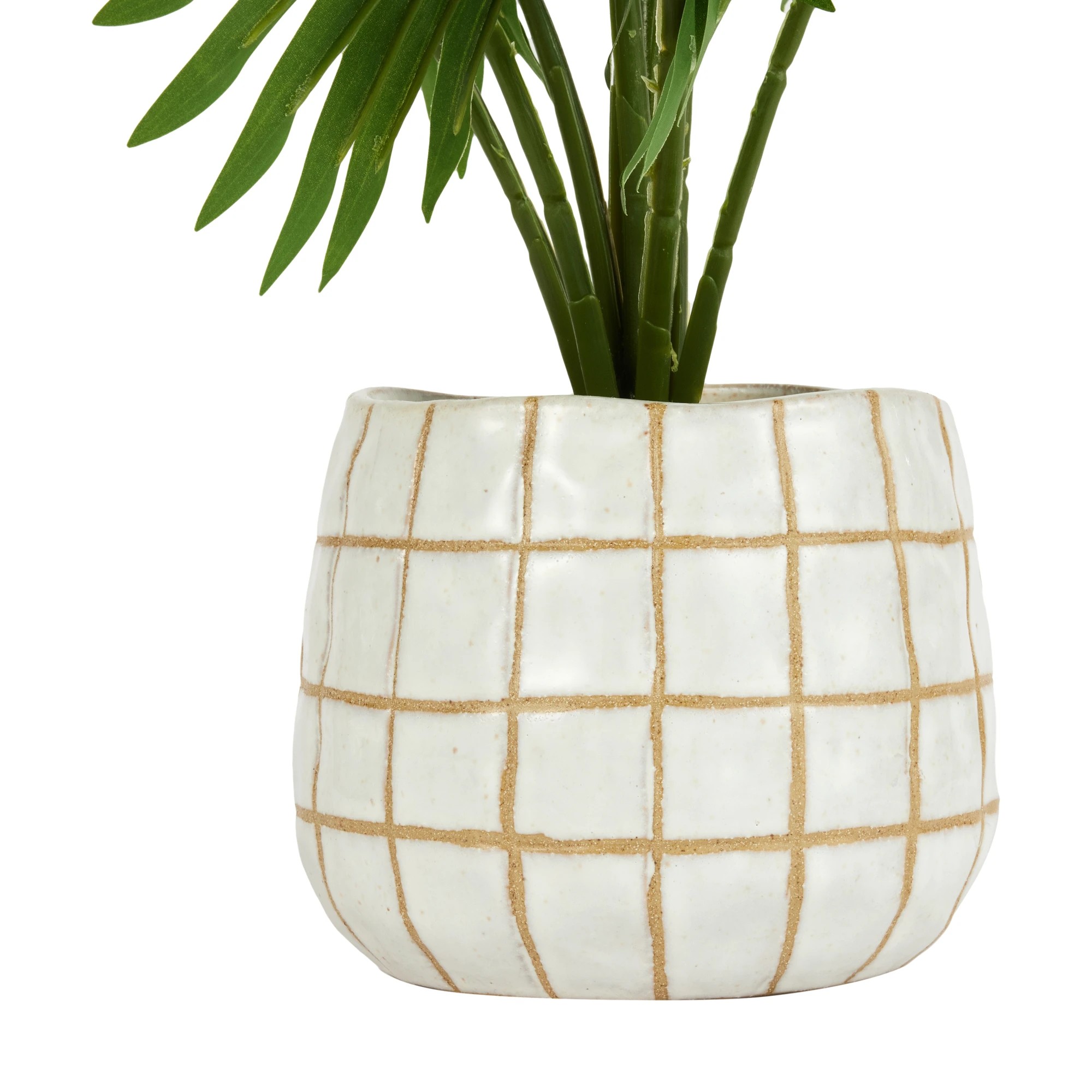4 Artificial Palm in Check Pot, 4 of 5