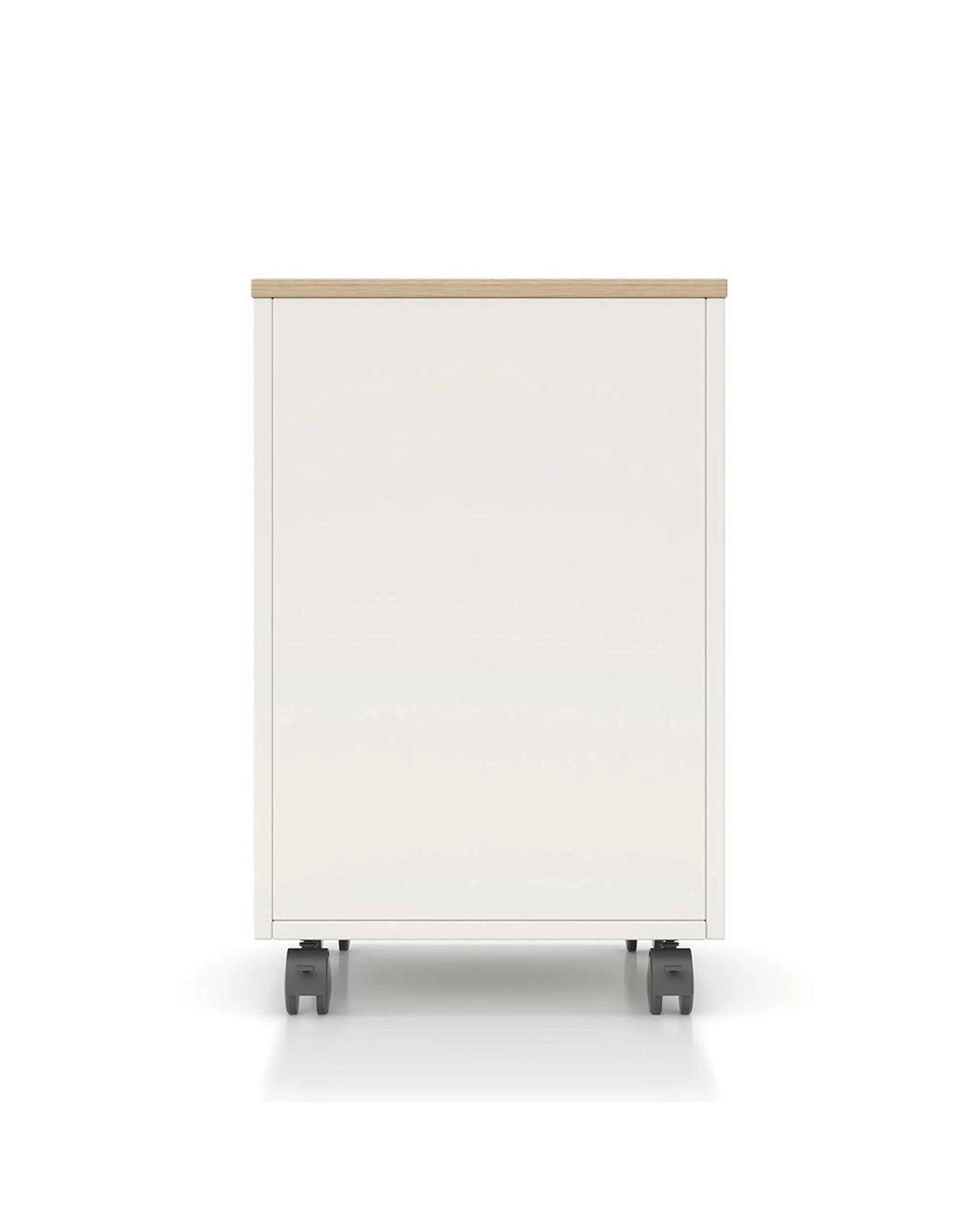 4 Esma Mobile Pedestal Rhine Light Oak and White, 4 of 10