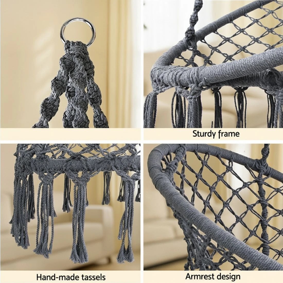 7 Gardeon Hammock Hanging Chair with Steel - Multi, 7 of 8