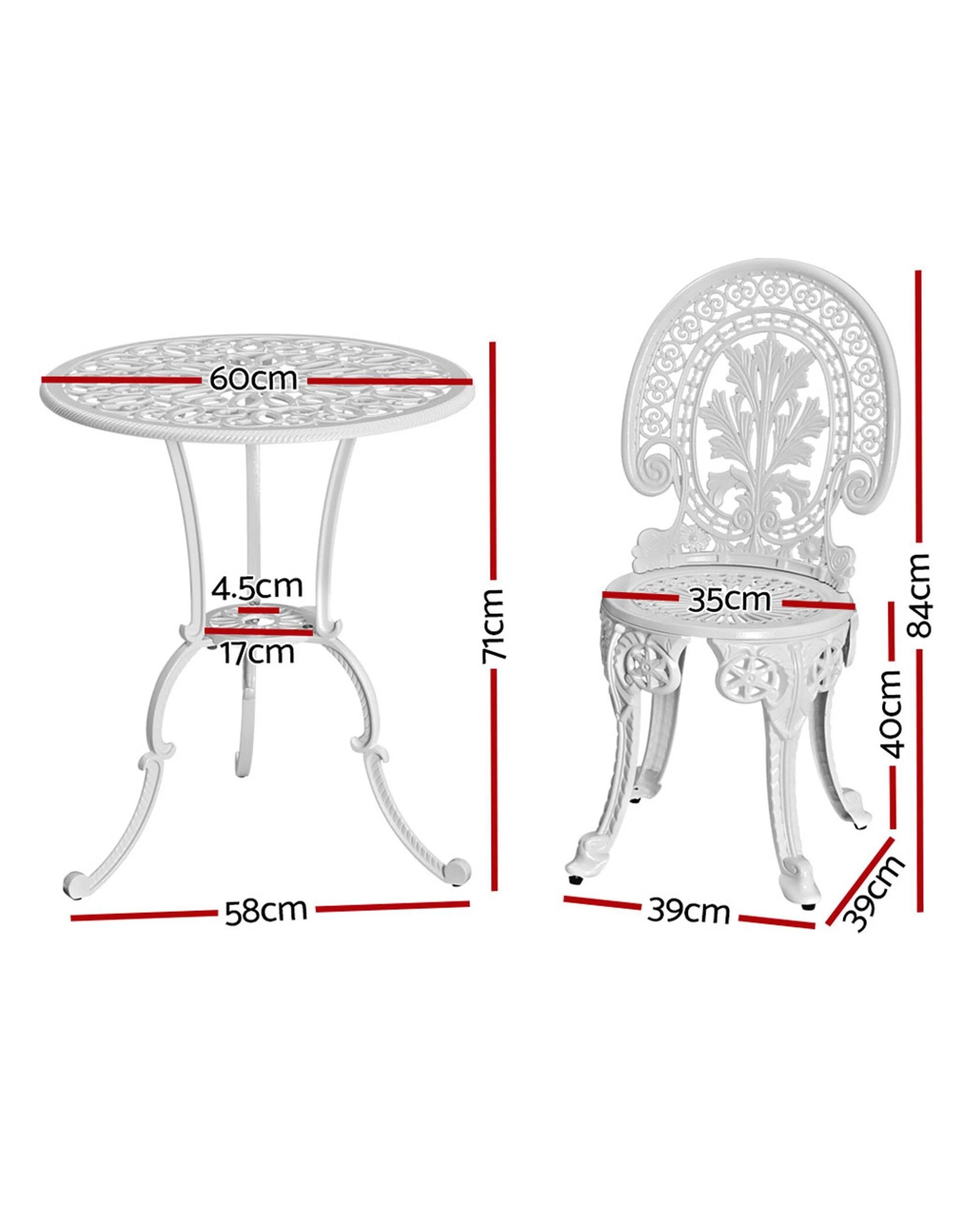 2 Gardeon 3pc Patio Furniture
 - White, 2 of 3
