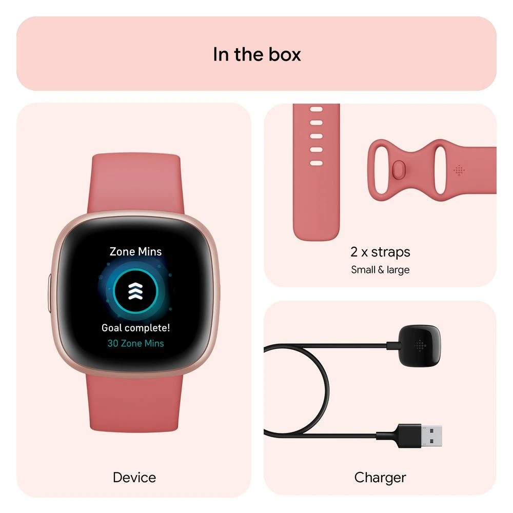 4 Fitbit Versa 4 Smart Watch Pink/Copper Rose, 4 of 5