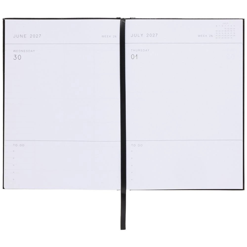 6 Officeworks A5 Day to Page 2027 Diary Black, 6 of 7