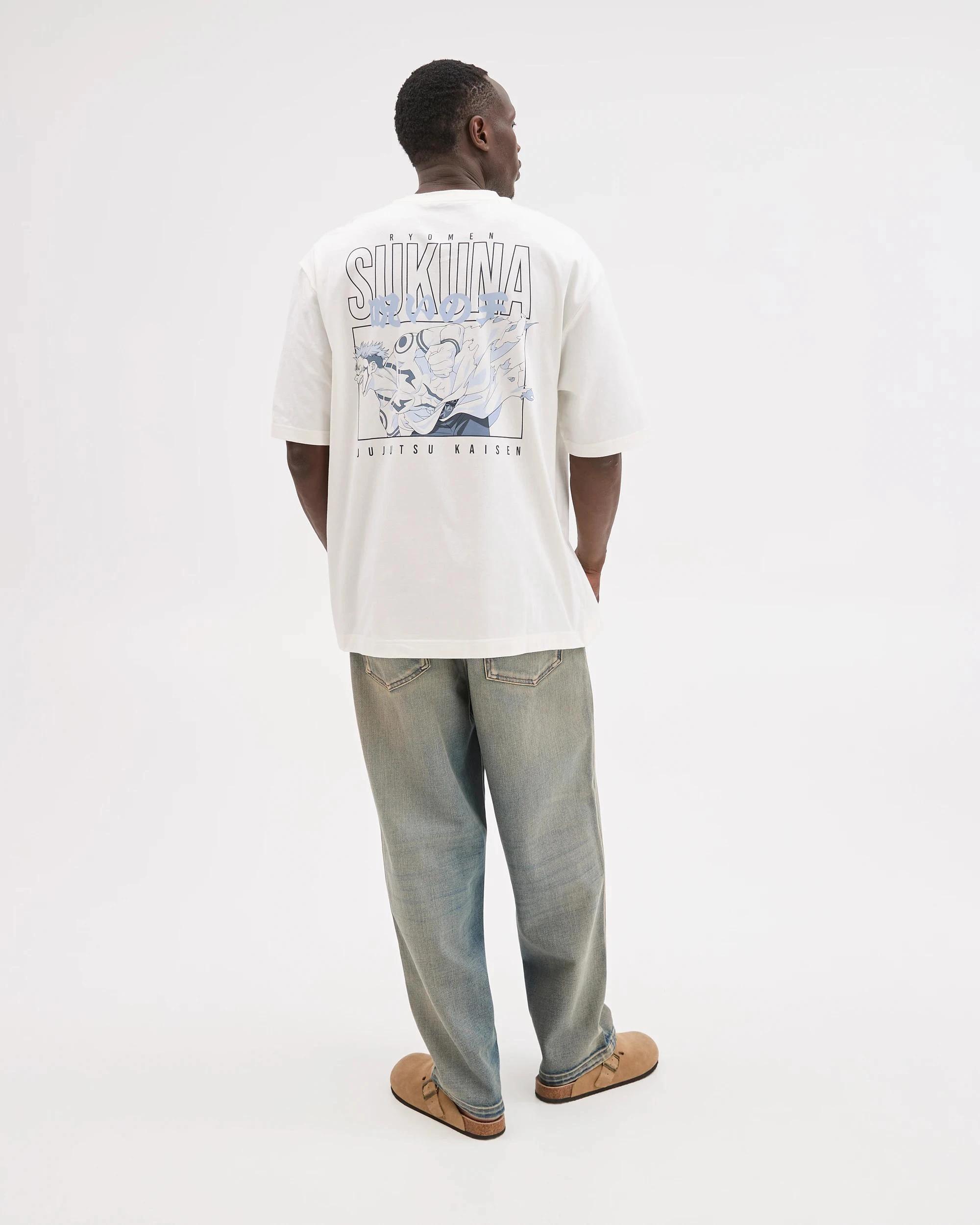 5 Licensed Jujutsu Sukuna Australian Cotton T-Shirt OFF WHITE, 5 of 7