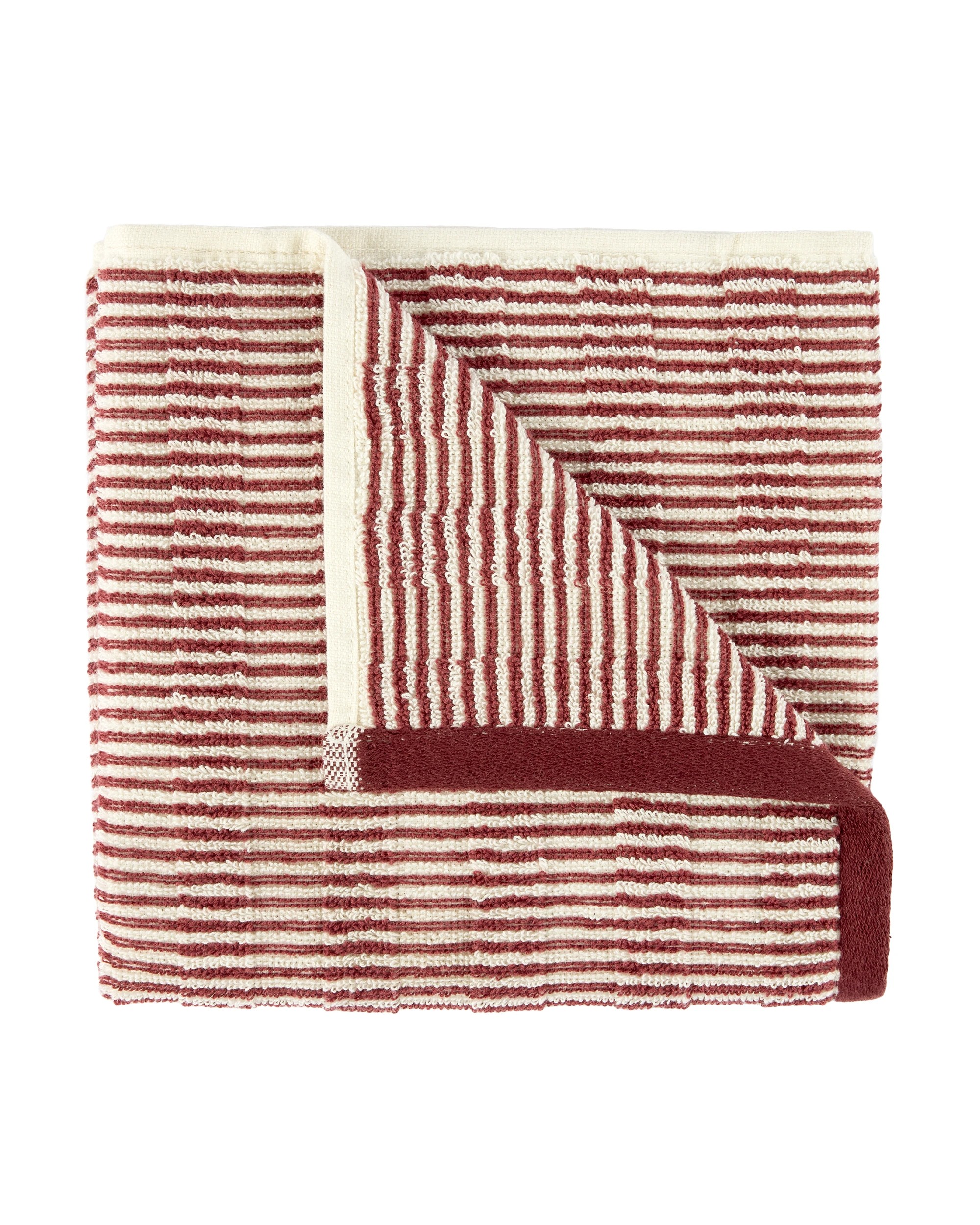 1 Micro Stripe Cotton Hand Towel - Port, 1 of 5